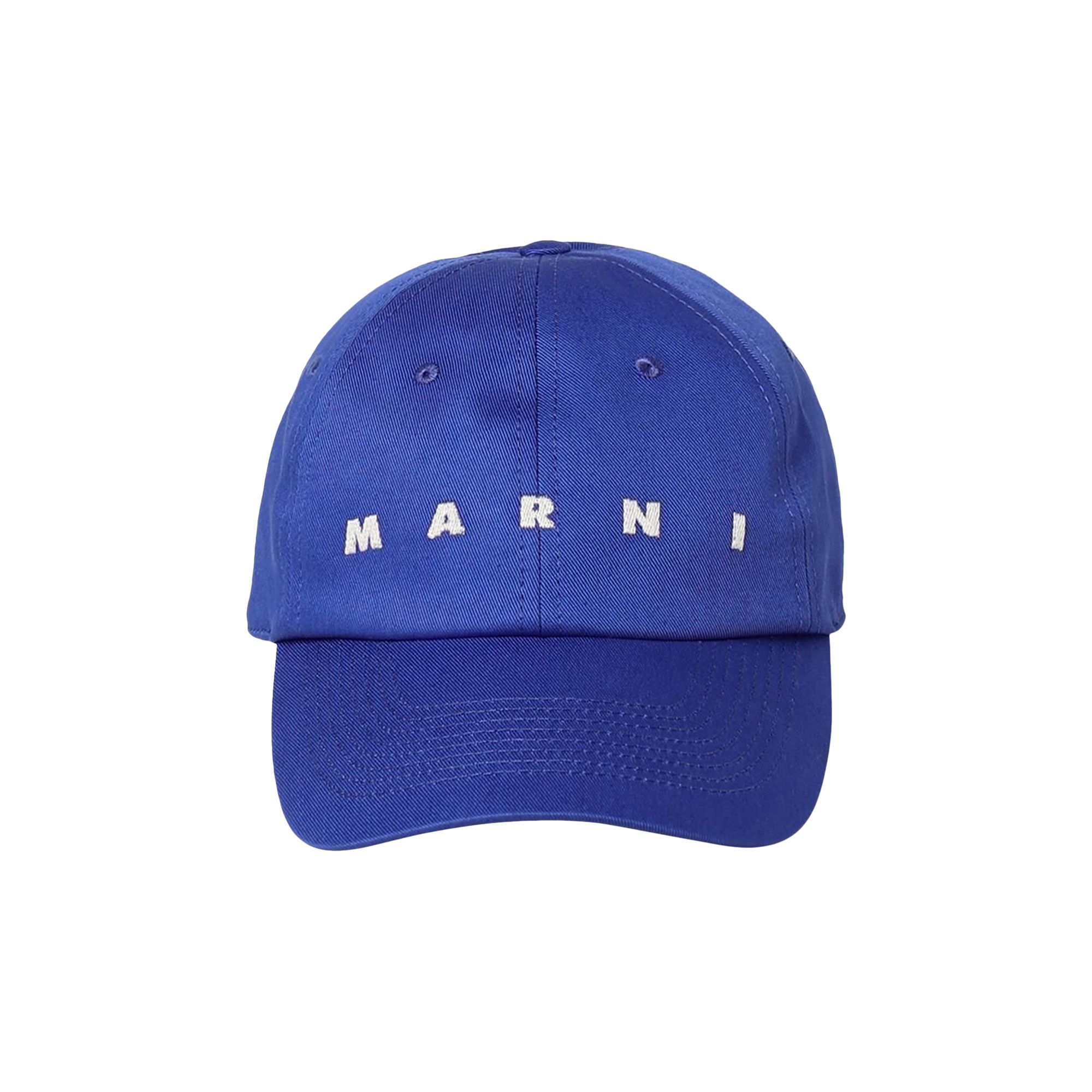 Pre-owned Marni Logo Baseball Hat 'mazarine Blue'