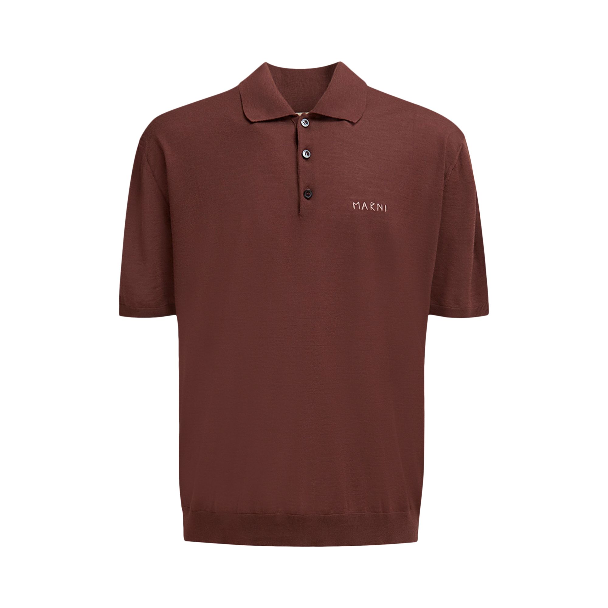 Pre-owned Marni Short-sleeve Polo Shirt 'raisin' | Brown | Men's Size 50