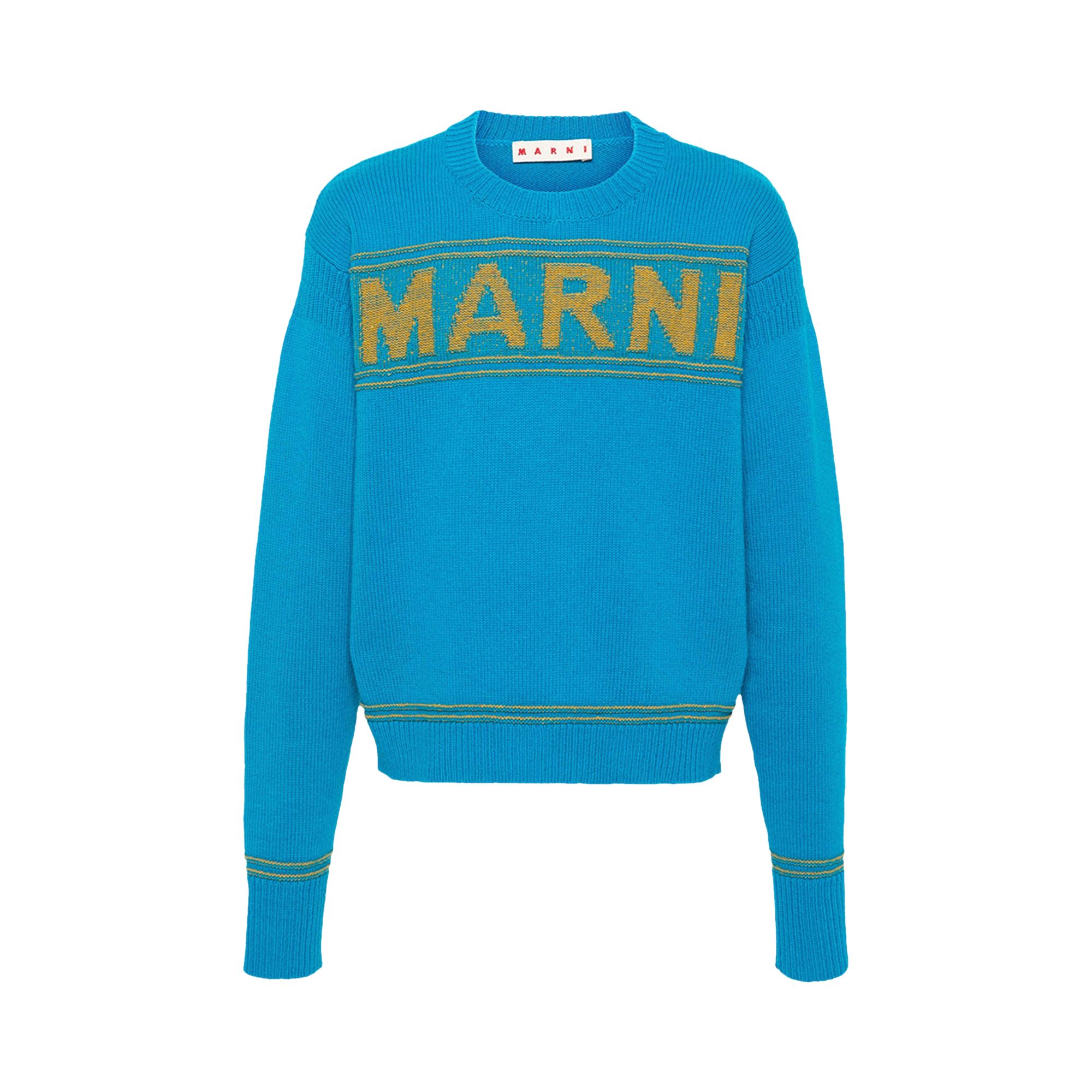 Pre-owned Marni Fisherman Logo Knit Sweatshirt 'cobalt' | Blue | Men's Size 52