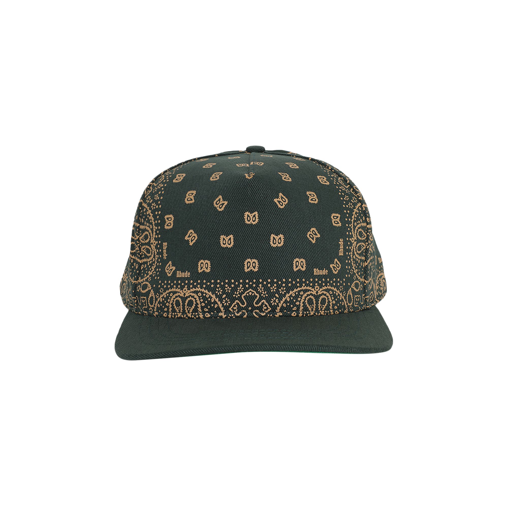 Pre-owned Rhude Bandana Canvas Hat 'green/white' | Men's Size Onesize