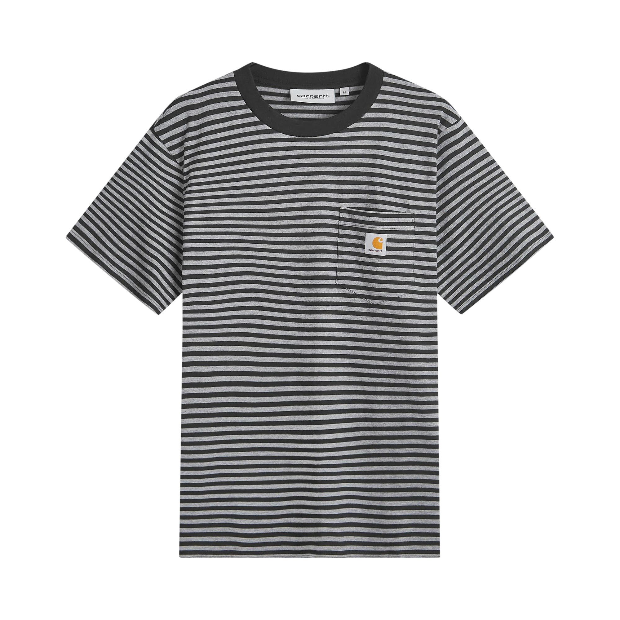 Carhartt WIP Short-Sleeve Verner Pocket T-Shirt 'Black/Dark Grey Heather' | Men's Size XL