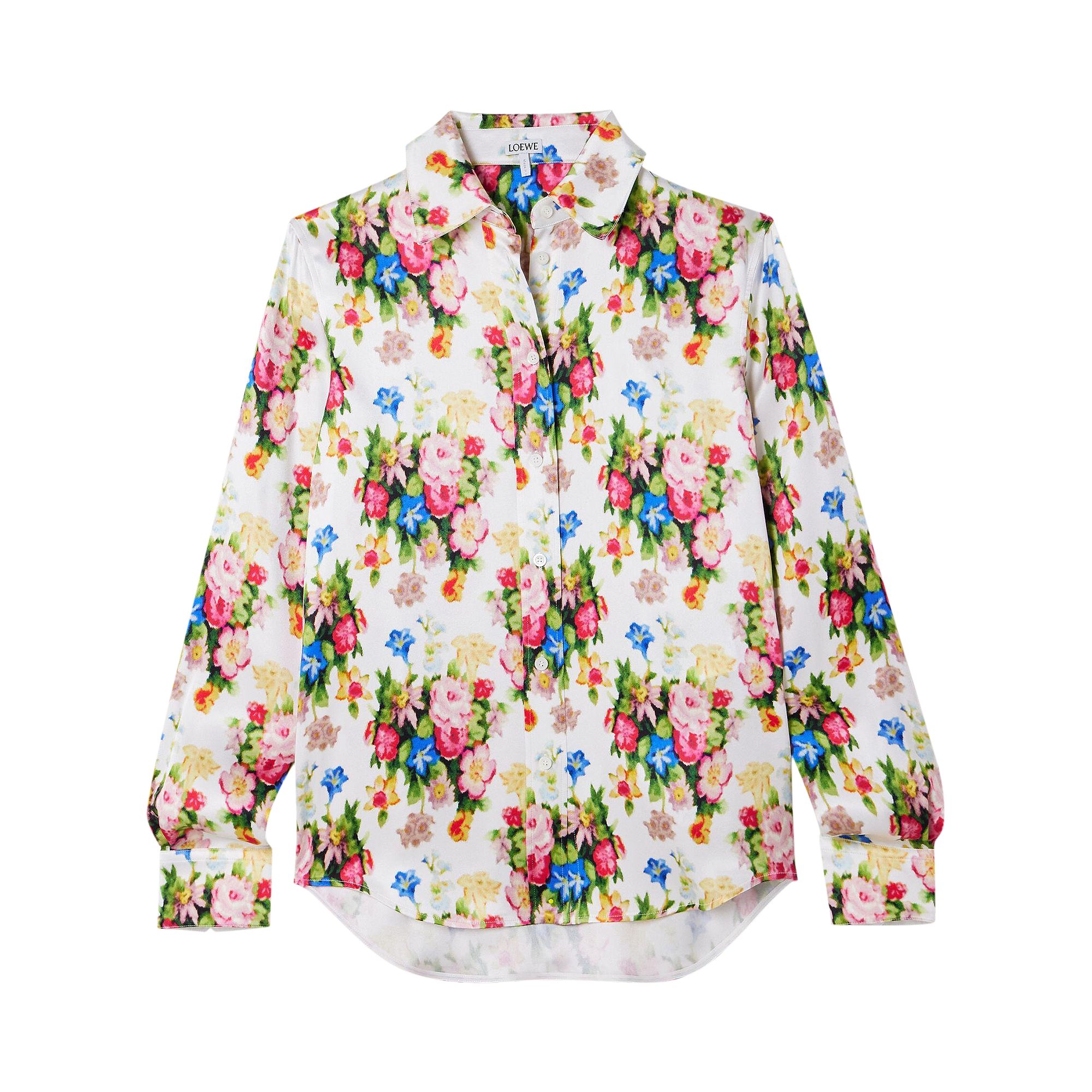 Pre-owned Loewe Floral Printed Button Up Shirt 'multicolor/soft Pink' | Multi-color | Women's Size 38