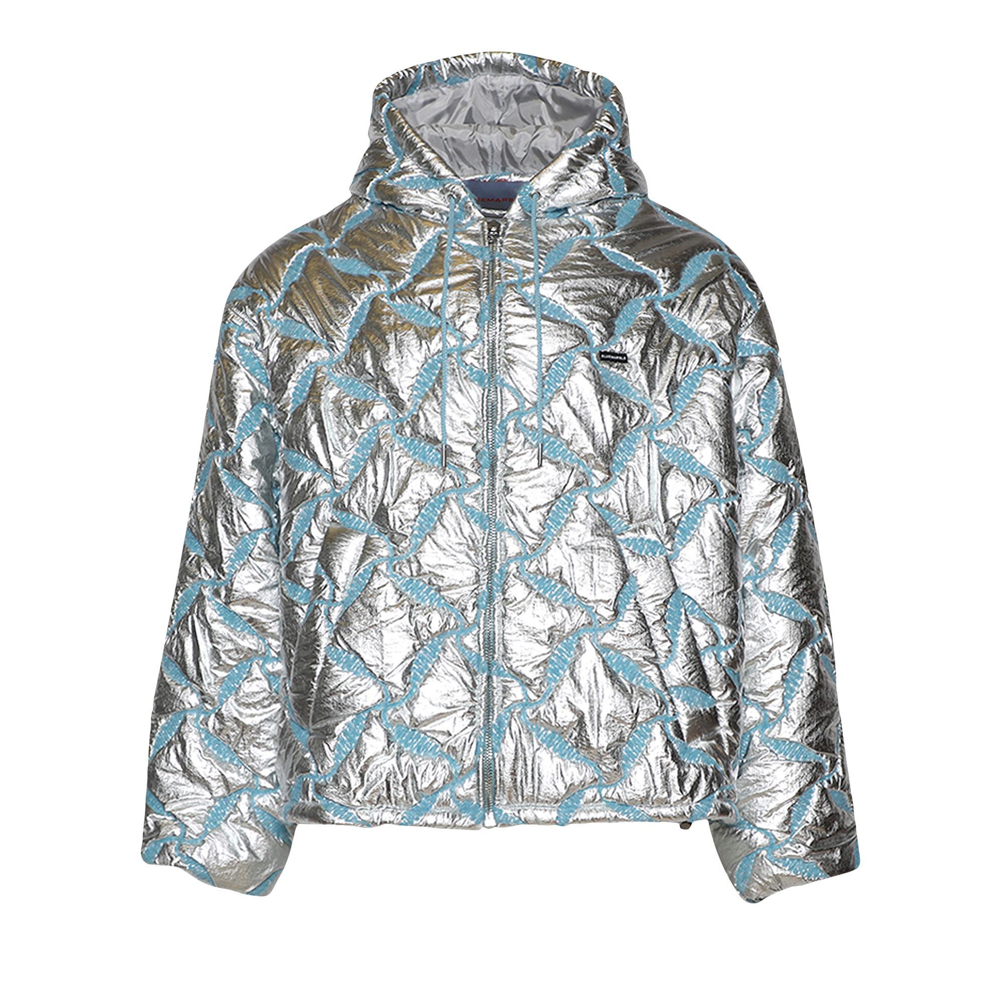 Pre-owned Bluemarble Hooded Bomber Jacket 'reflective Silver' | Men's Size Xl