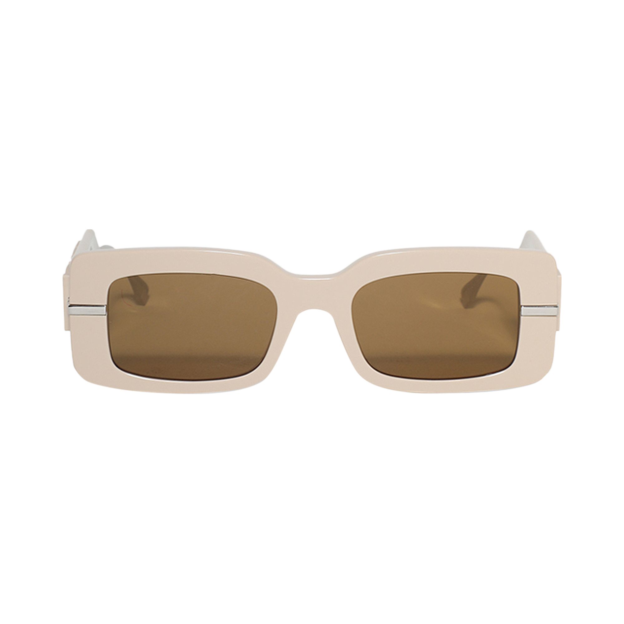 Pre-owned Fendi Rectangular Frame Sunglasses 'shiny Beige/brown'