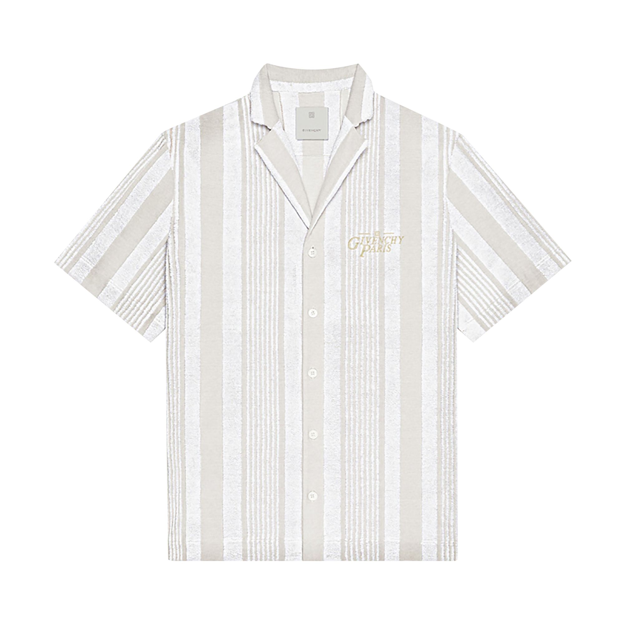 Givenchy Striped Short-Sleeve Shirt 'White/Beige' | Men's Size L