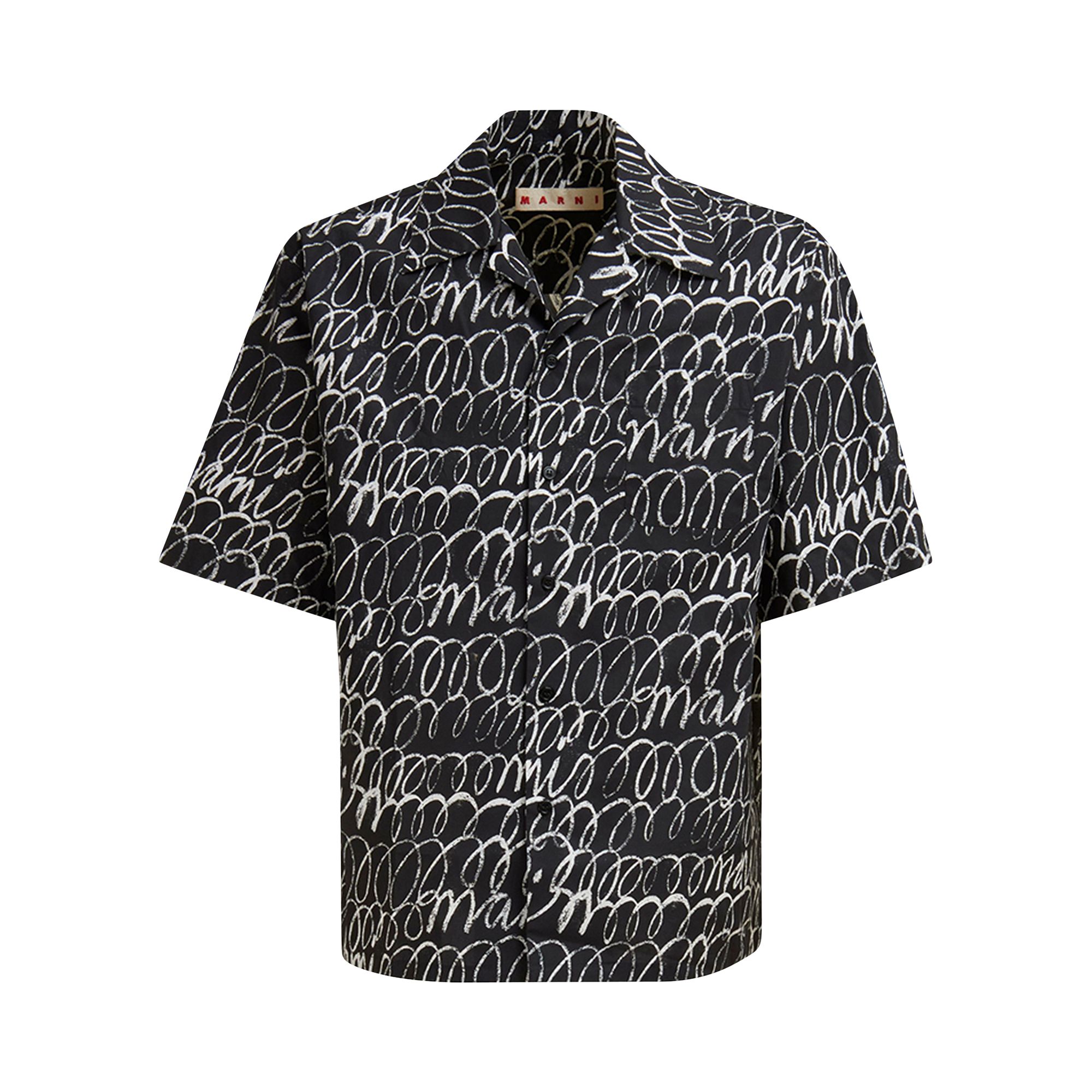 Pre-owned Marni Boxy Fit Tropical Bowling Shirt 'black' | Men's Size 54