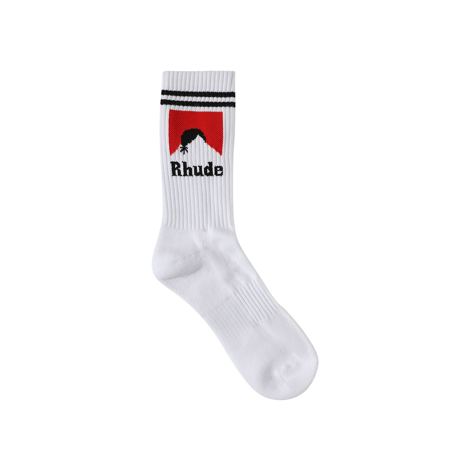 Rhude Moonlight Sock 'White/Black/Red' | Men's Size Onesize
