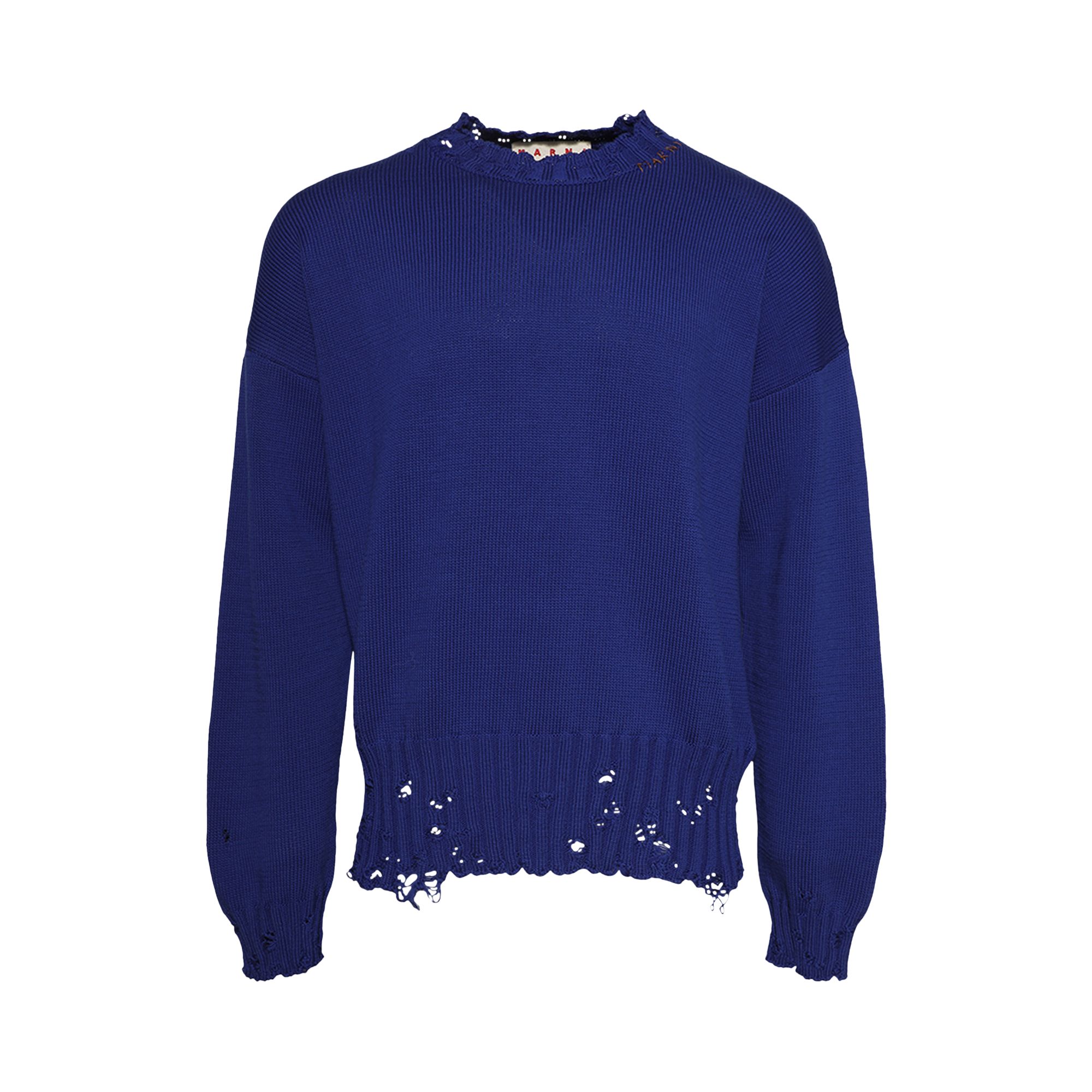 Pre-owned Marni Distressed Sweater 'bluette' | Men's Size 54