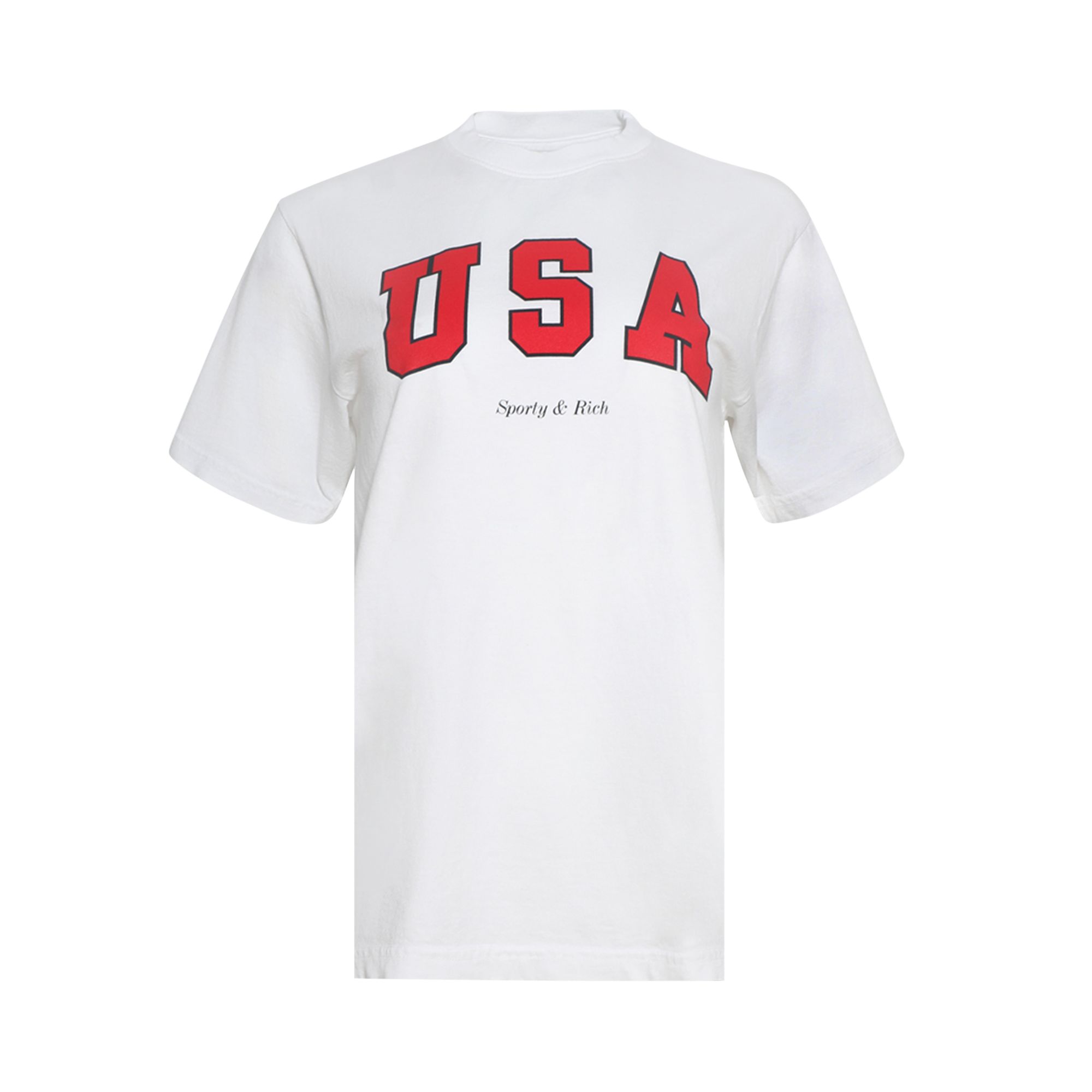 Pre-owned Sporty And Rich Sporty & Rich Usa T-shirt 'white/sports Red/navy'