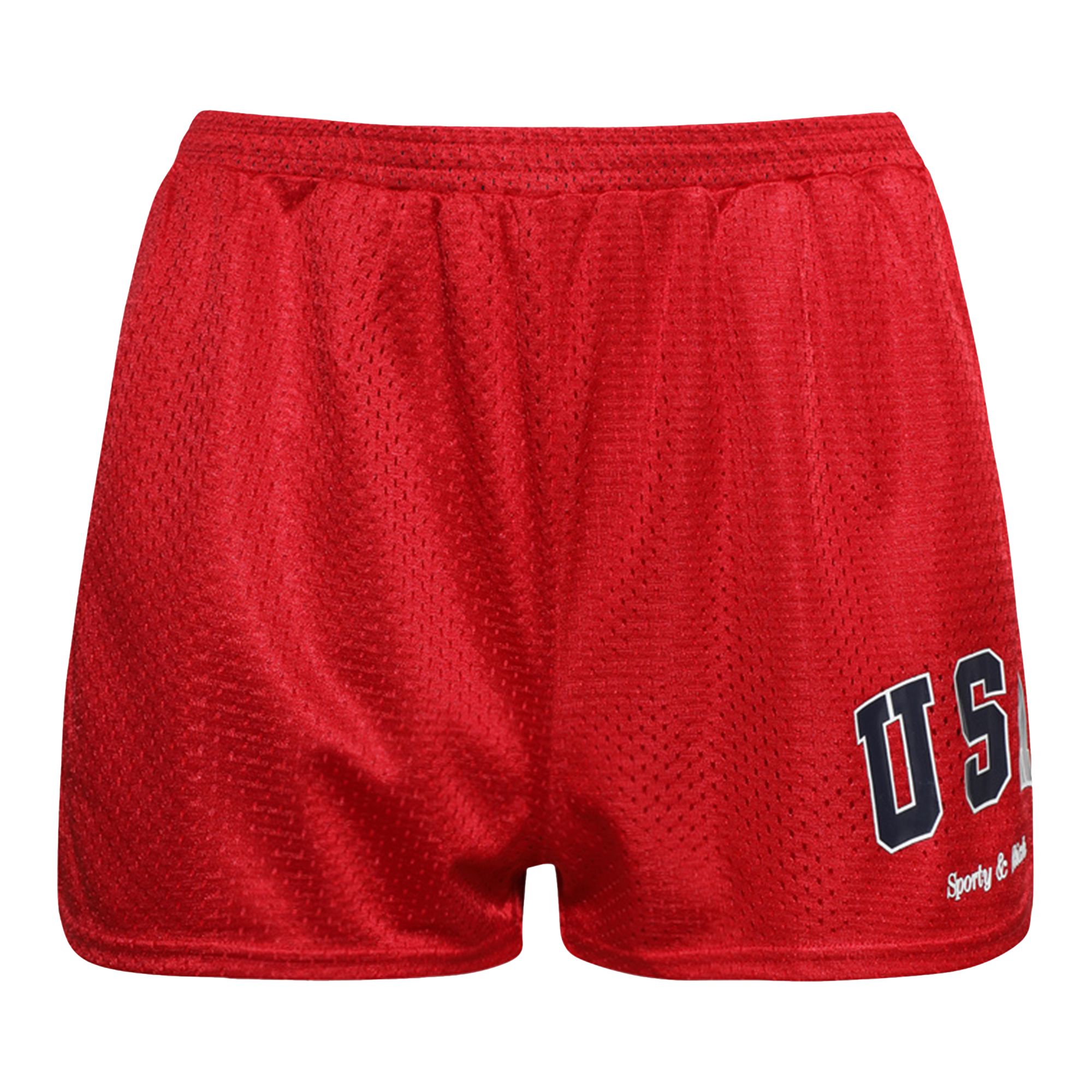 Pre-owned Sporty And Rich Sporty & Rich Usa Mesh Disco Short 'sports Red/navy/white'
