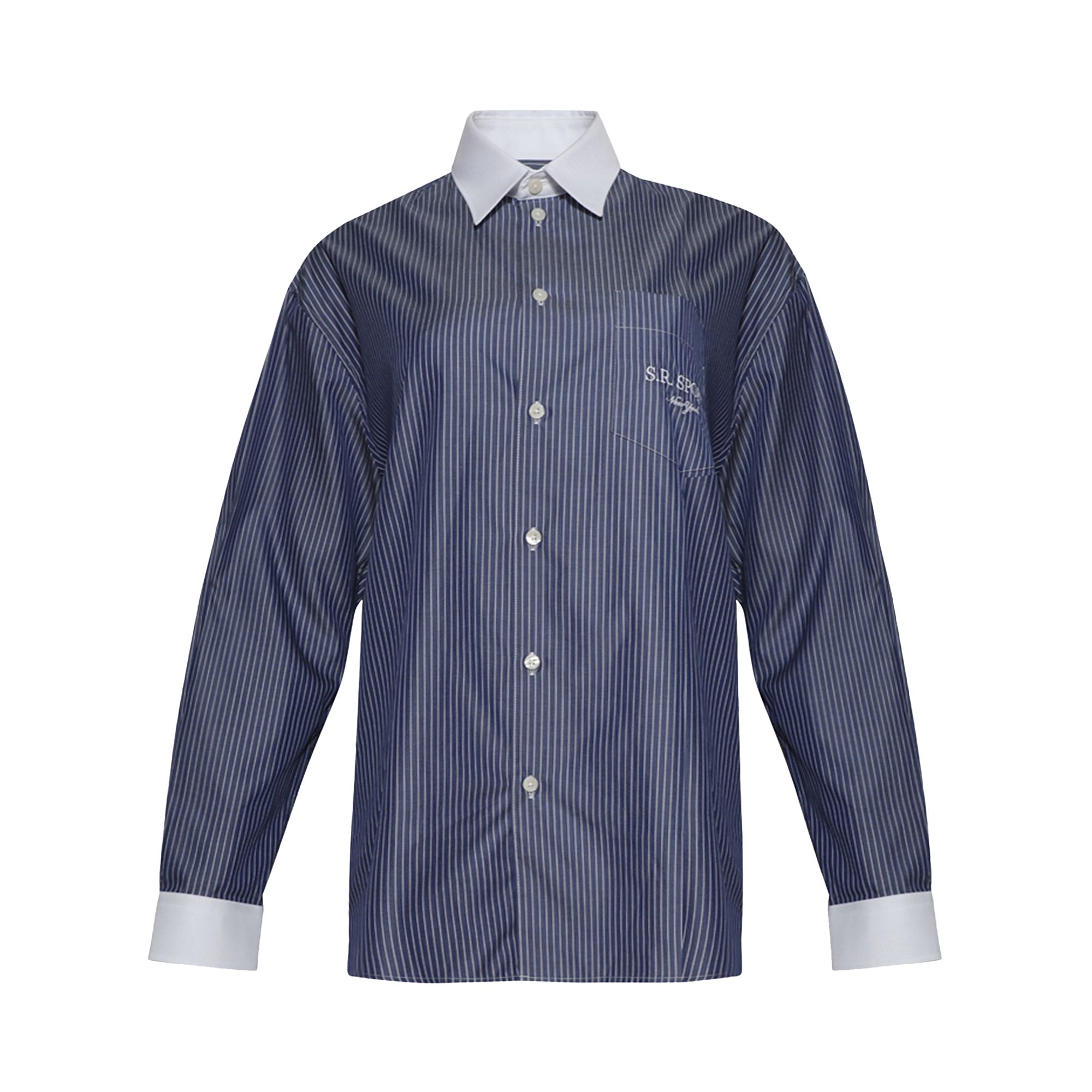 Pre-owned Sporty And Rich Sporty & Rich Sport Oversized Shirt 'navy/white'