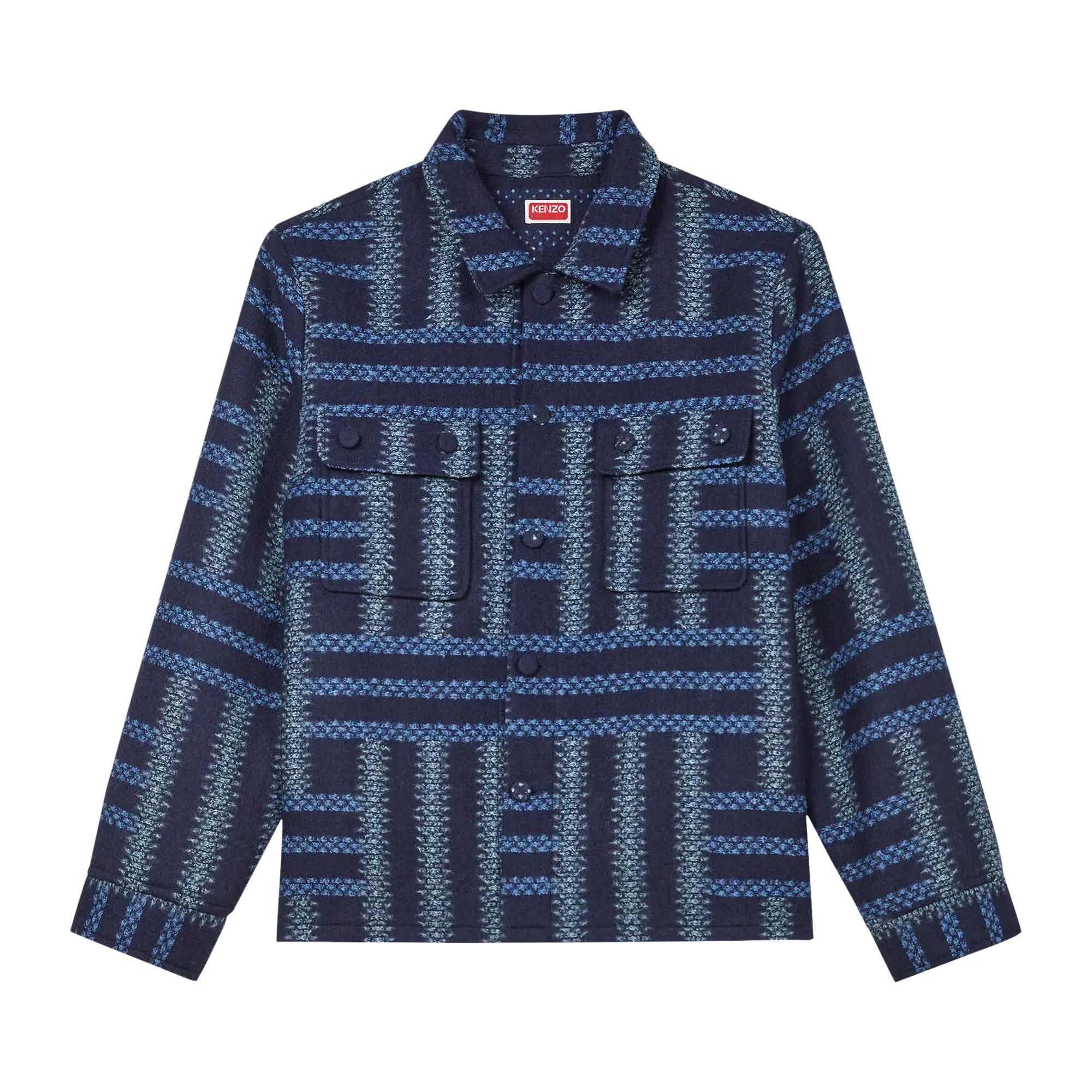 Pre-owned Kenzo Weave Overshirt 'midnight Blue' | Men's Size S