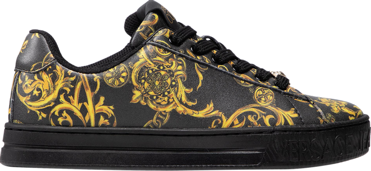 Versace Wmns Court 88 Baroque Print   Black Gold