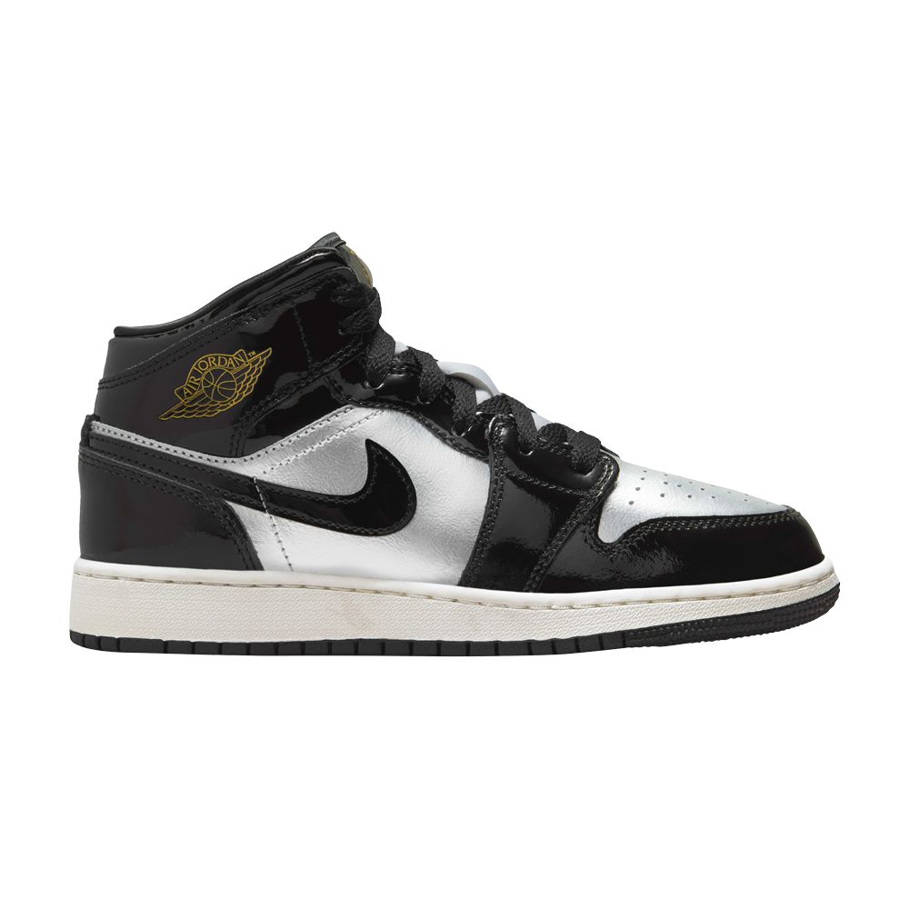 Air Jordan 1 Mid SE GS 'Black Metallic Silver' - FZ3938-001