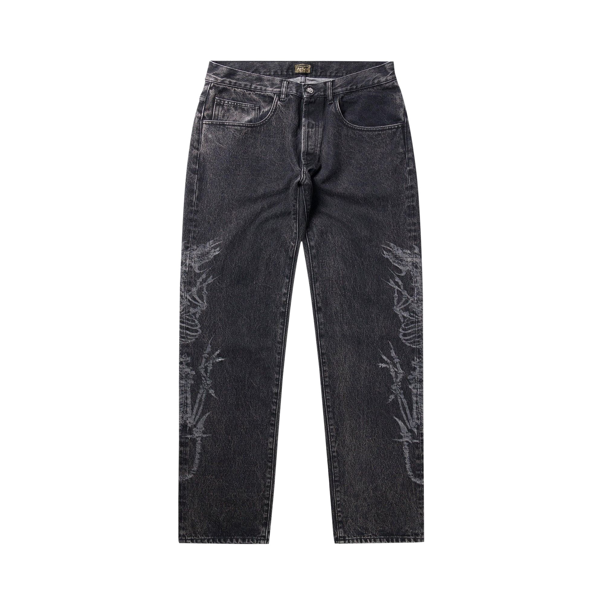 Pre-owned Aries Lasered Dragon Batten Jean 'black' | Men's Size 32