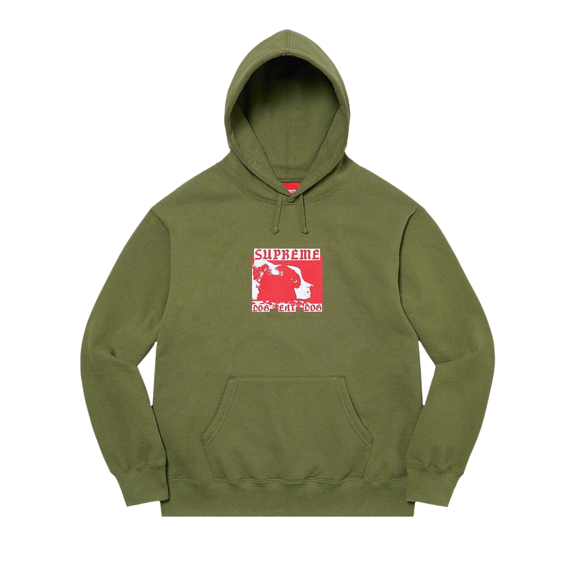 Pre-owned Supreme Dog Eat Dog Hooded Sweatshirt 'olive' | Green | Men's Size L