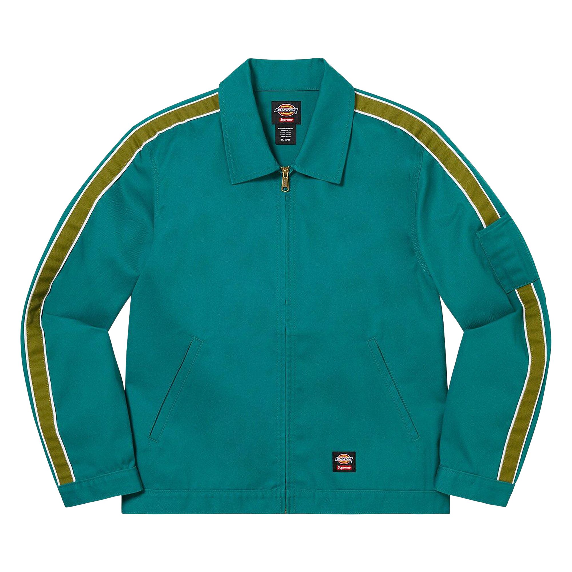 Pre-owned Supreme X Dickies Stripe Eisenhower Jacket 'teal' | Men's Size Xl In Blue
