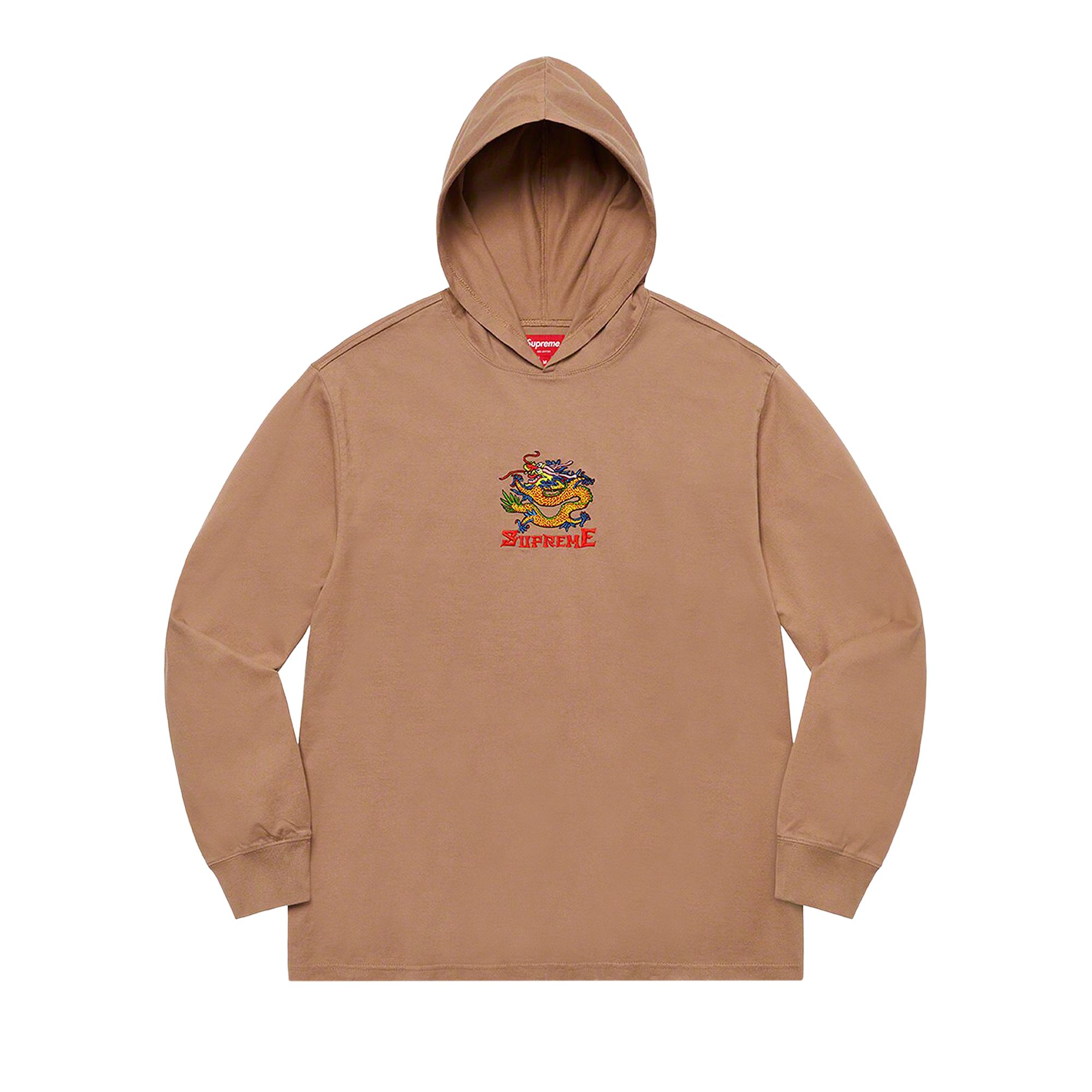 Pre-owned Supreme Dragon Hooded Long-sleeve Top 'light Brown' | Men's Size S