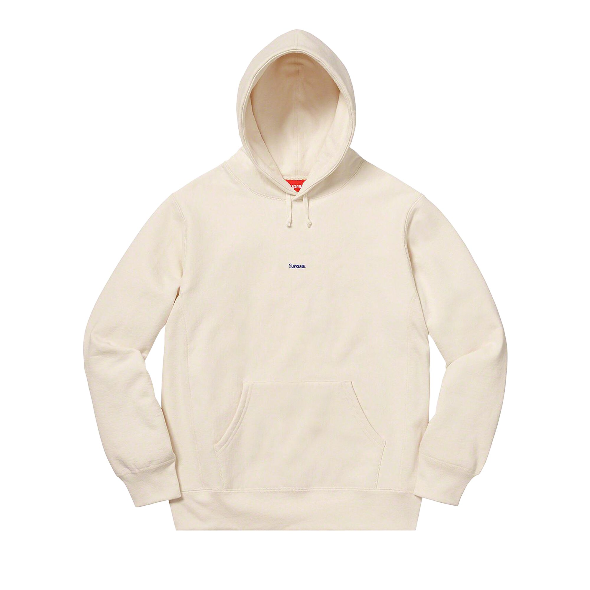 Pre-owned Supreme Micro Logo Hooded Sweatshirt 'natural' | Cream | Men's Size Xl