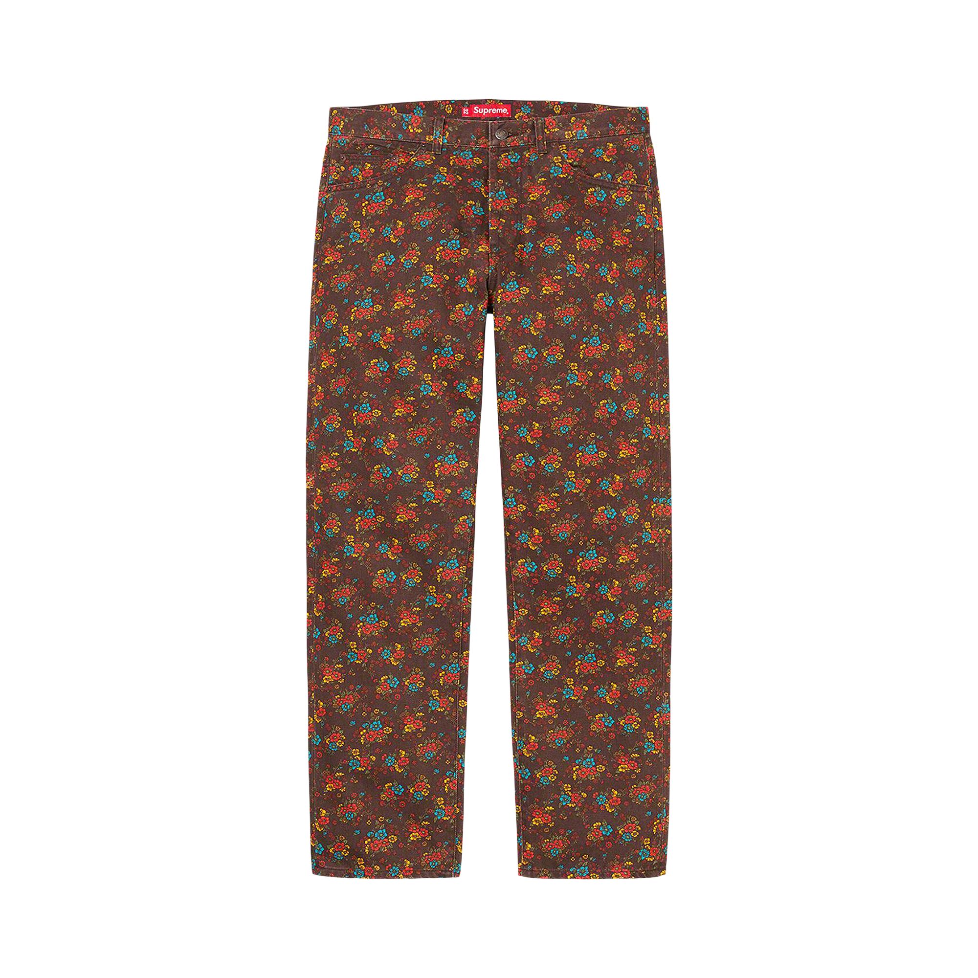 Pre-owned Supreme Regular Jean 'flowers' In Multi-color