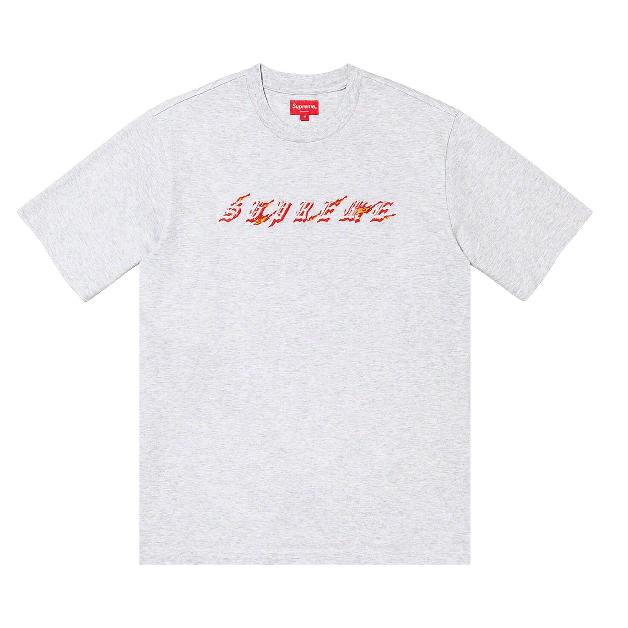 Pre-owned Supreme Flames Short-sleeve Top 'ash Grey' | Men's Size Xl In Gray