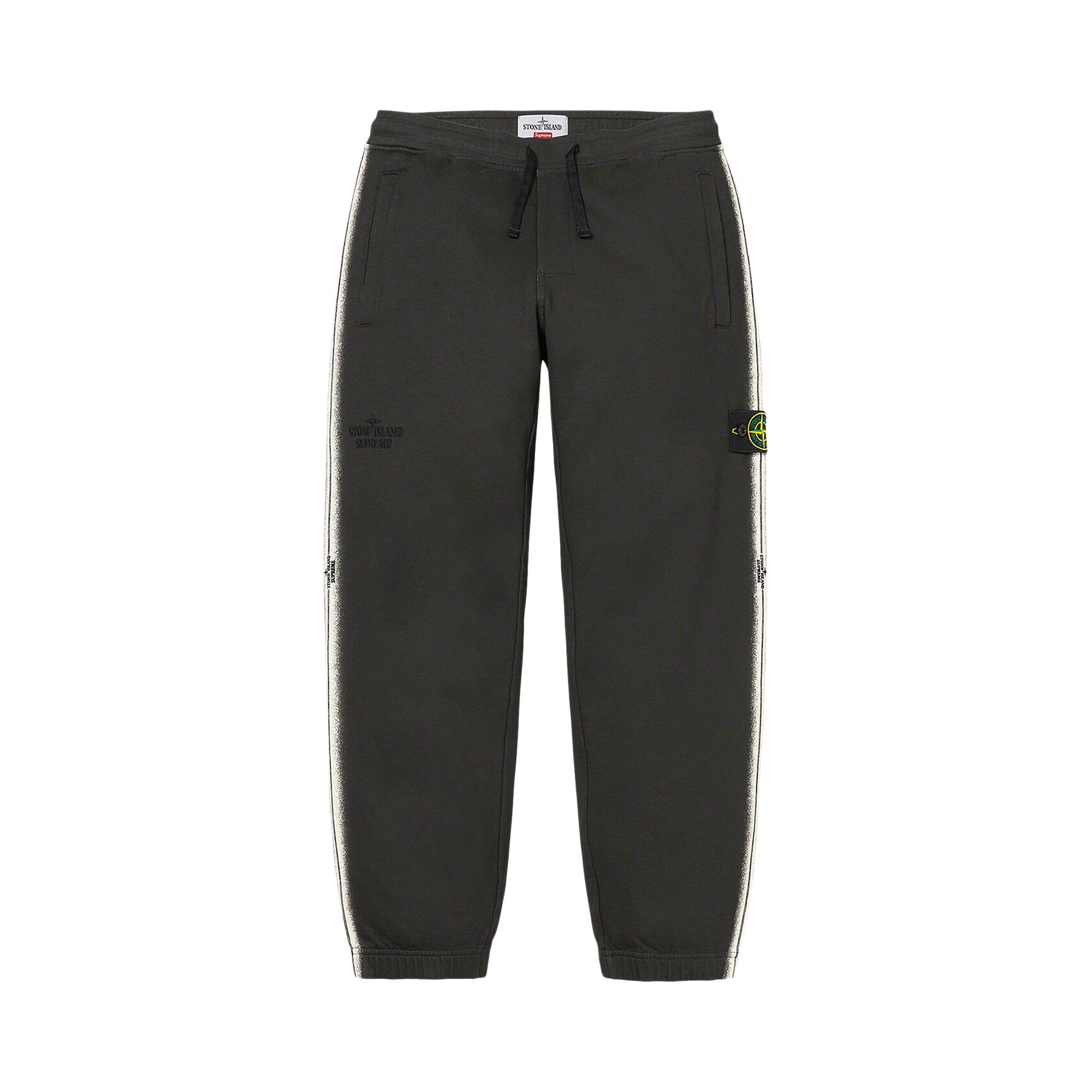 Pre-owned Supreme X Stone Island Stripe Sweatpant 'black'