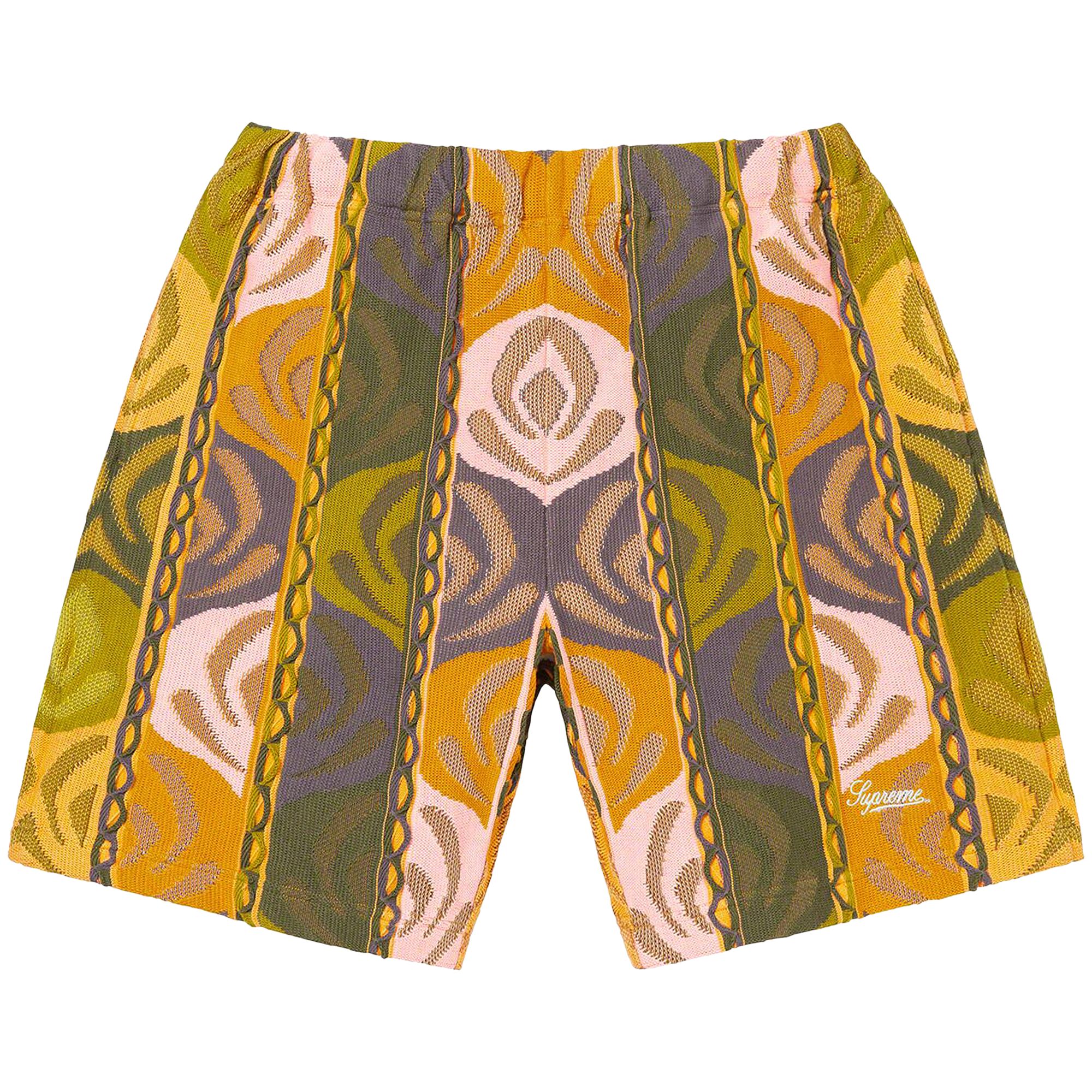 Pre-owned Supreme Abstract Textured Knit Short 'dark Olive' | Green | Men's Size L