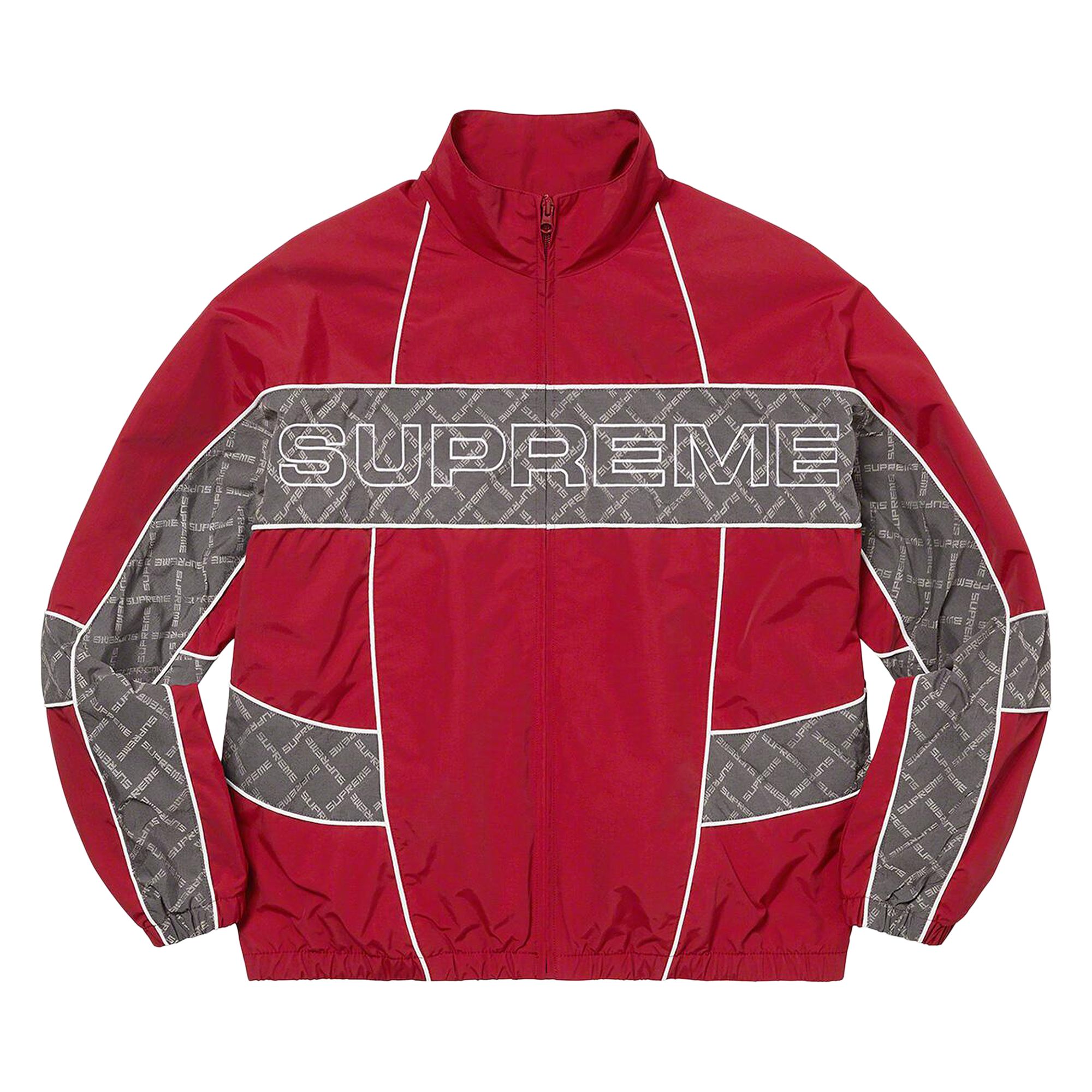 Supreme Jacquard Panel Track Jacket 'Red' | Men's Size L