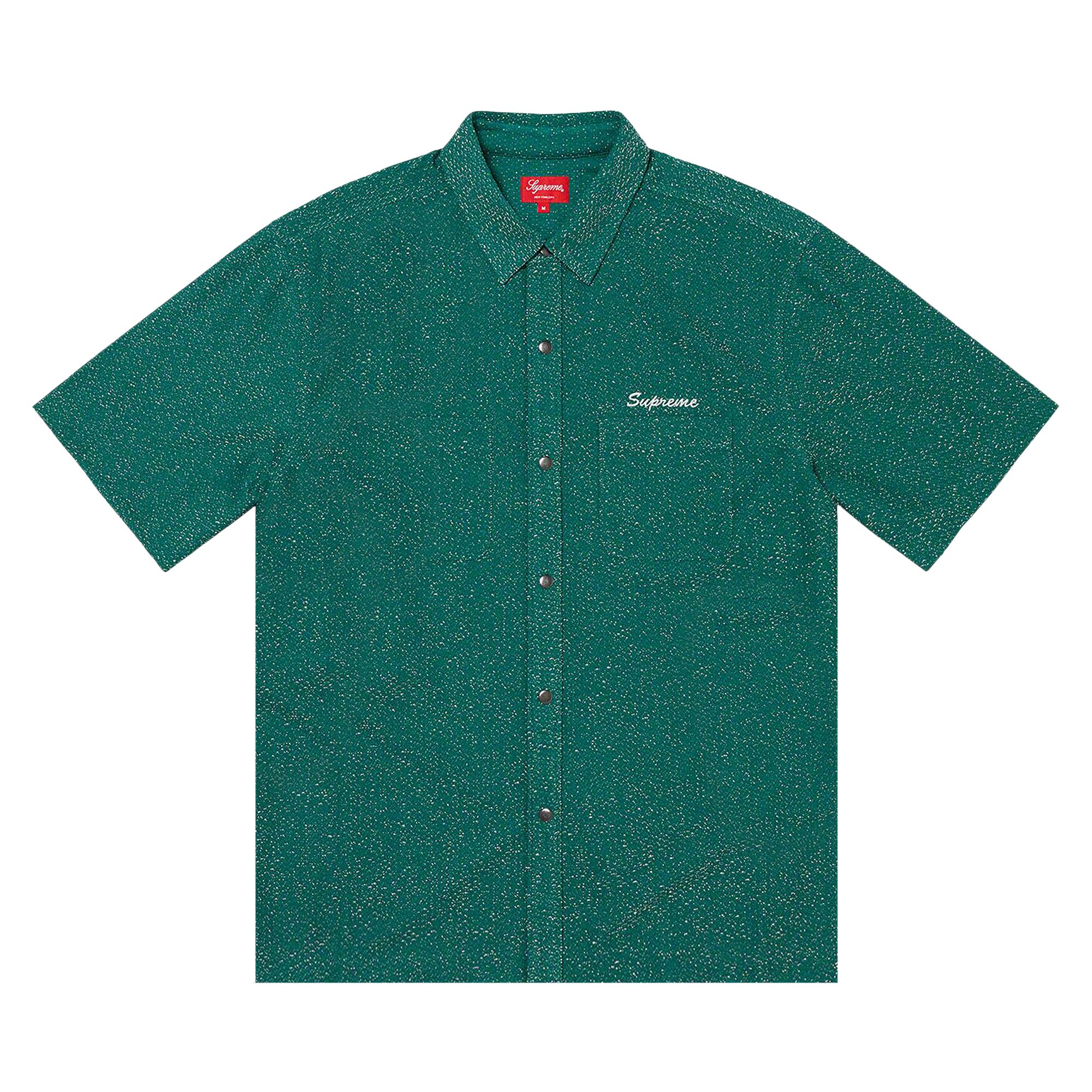 Pre-owned Supreme Lurex Short-sleeve Shirt 'green' | Men's Size Xl