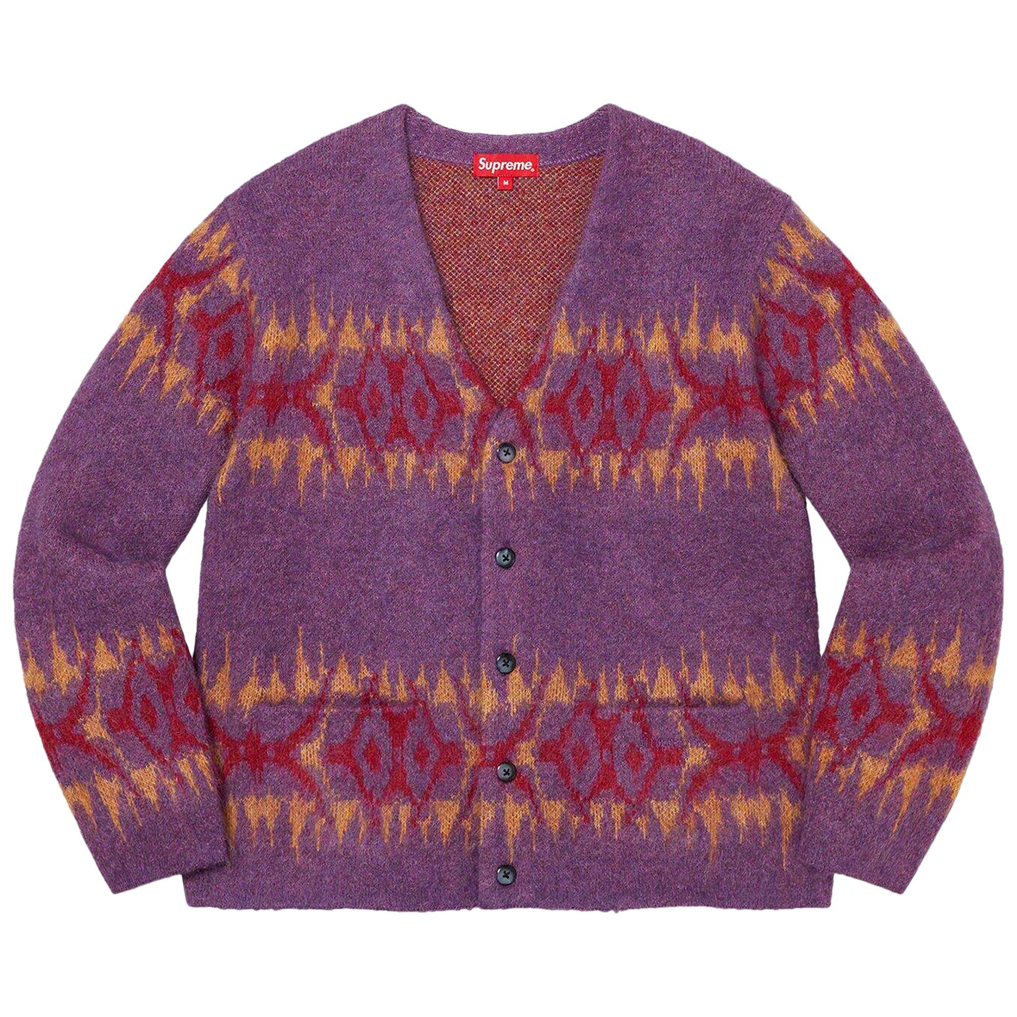 Pre-owned Supreme Abstract Stripe Cardigan 'plum' | Purple | Men's Size Xl
