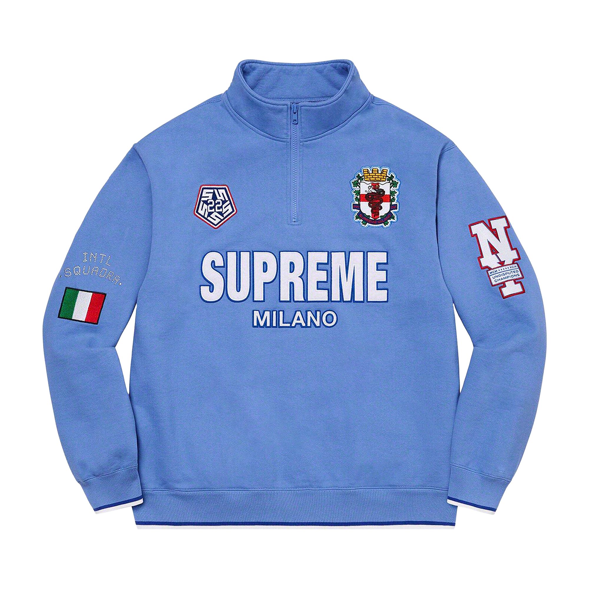 Supreme Milano Half Zip Pullover 'Light Blue' | Men's Size M