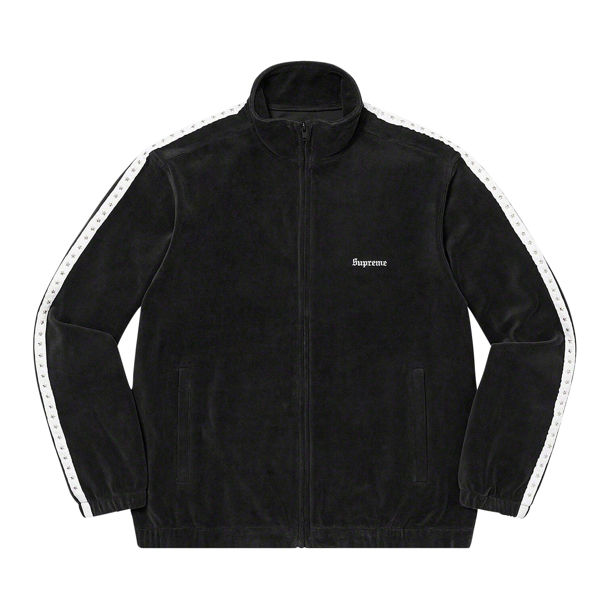Pre-owned Supreme Studded Velour Track Jacket 'black'