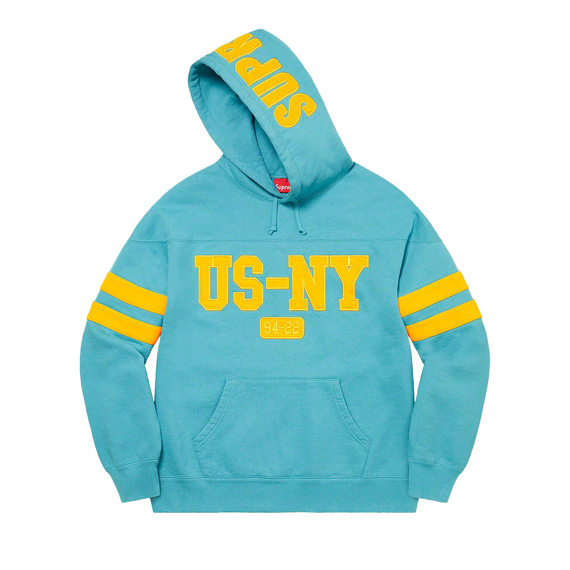 Supreme US-NY Hooded Sweatshirt 'Light Aqua' | Blue | Men's Size L
