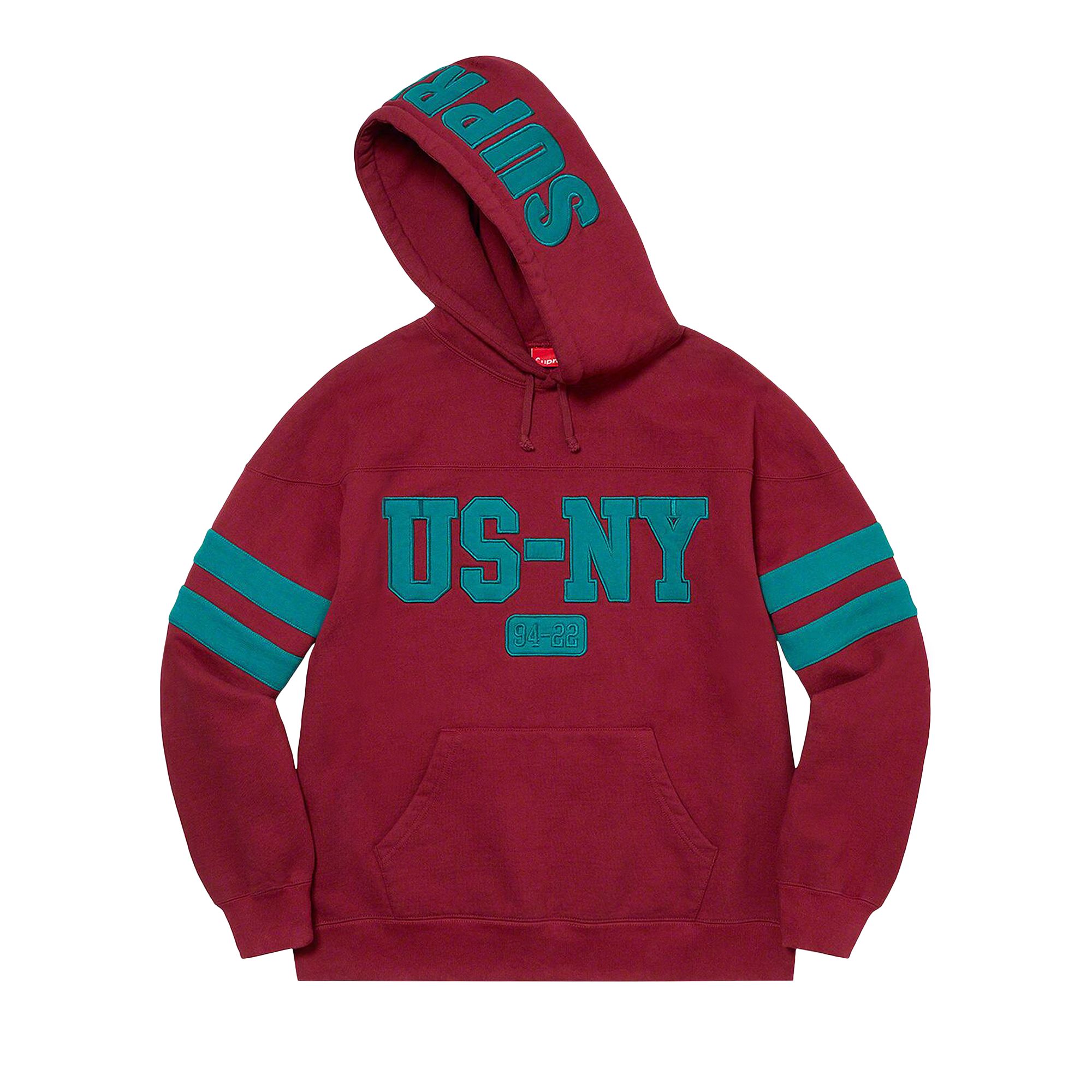 Supreme US-NY Hooded Sweatshirt 'Cardinal' | Red | Men's Size XL