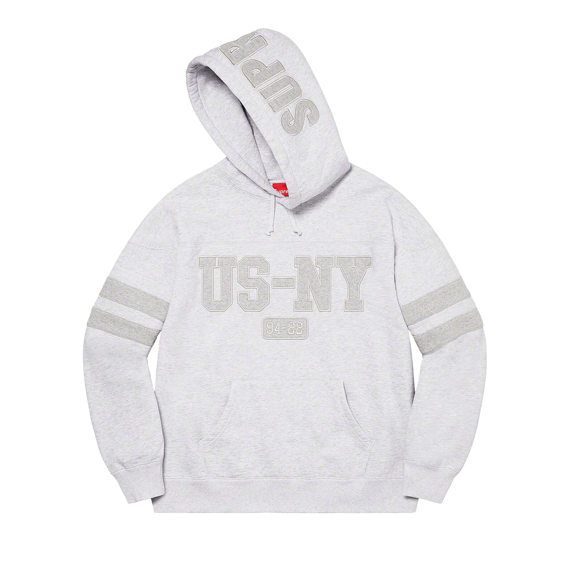 Supreme US-NY Hooded Sweatshirt 'Ash Grey' | Men's Size L