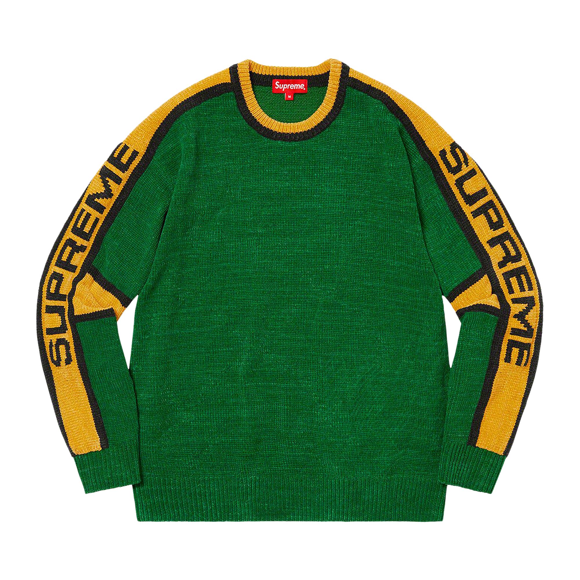 Pre-owned Supreme Stripe Chenille Sweater 'green' | Men's Size L
