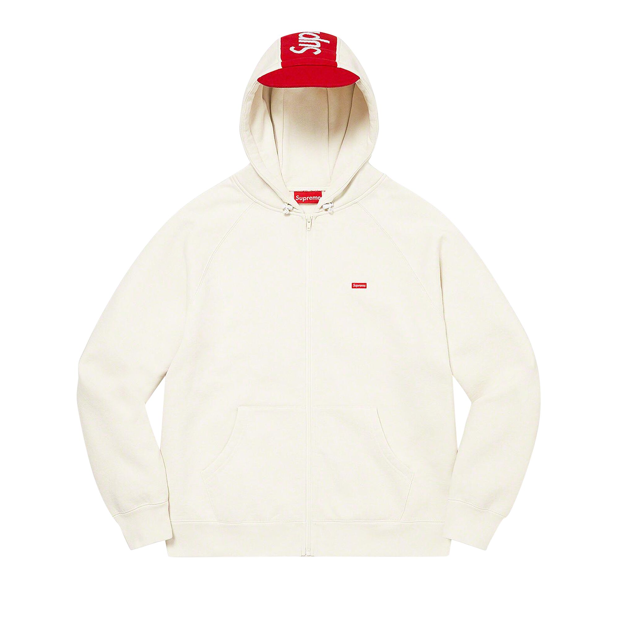 Pre-owned Supreme Brim Zip Up Hooded Sweatshirt 'stone' In Cream