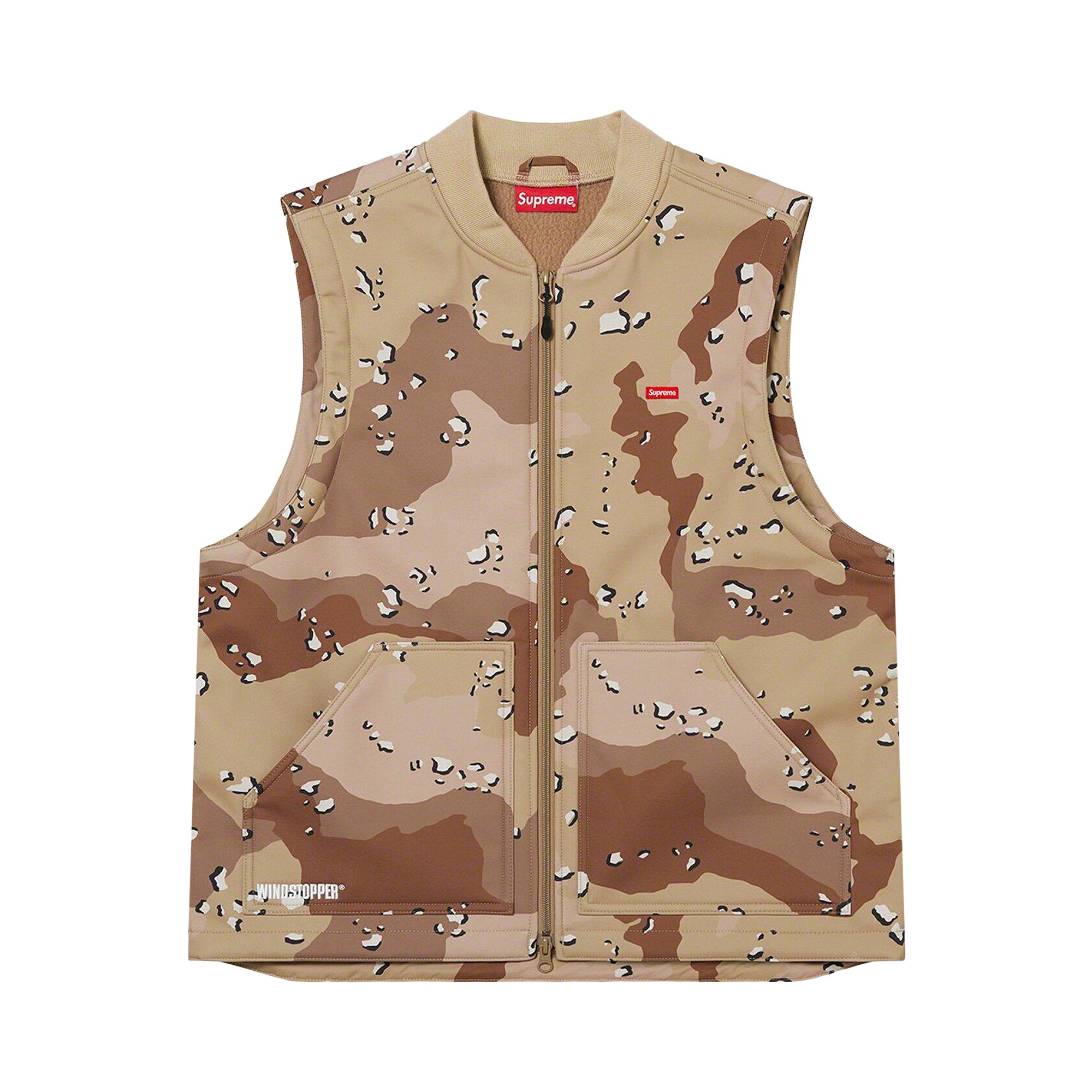 Pre-owned Supreme X Windstopper Work Vest 'chocolate Chip Camo' | Tan | Men's Size Xl