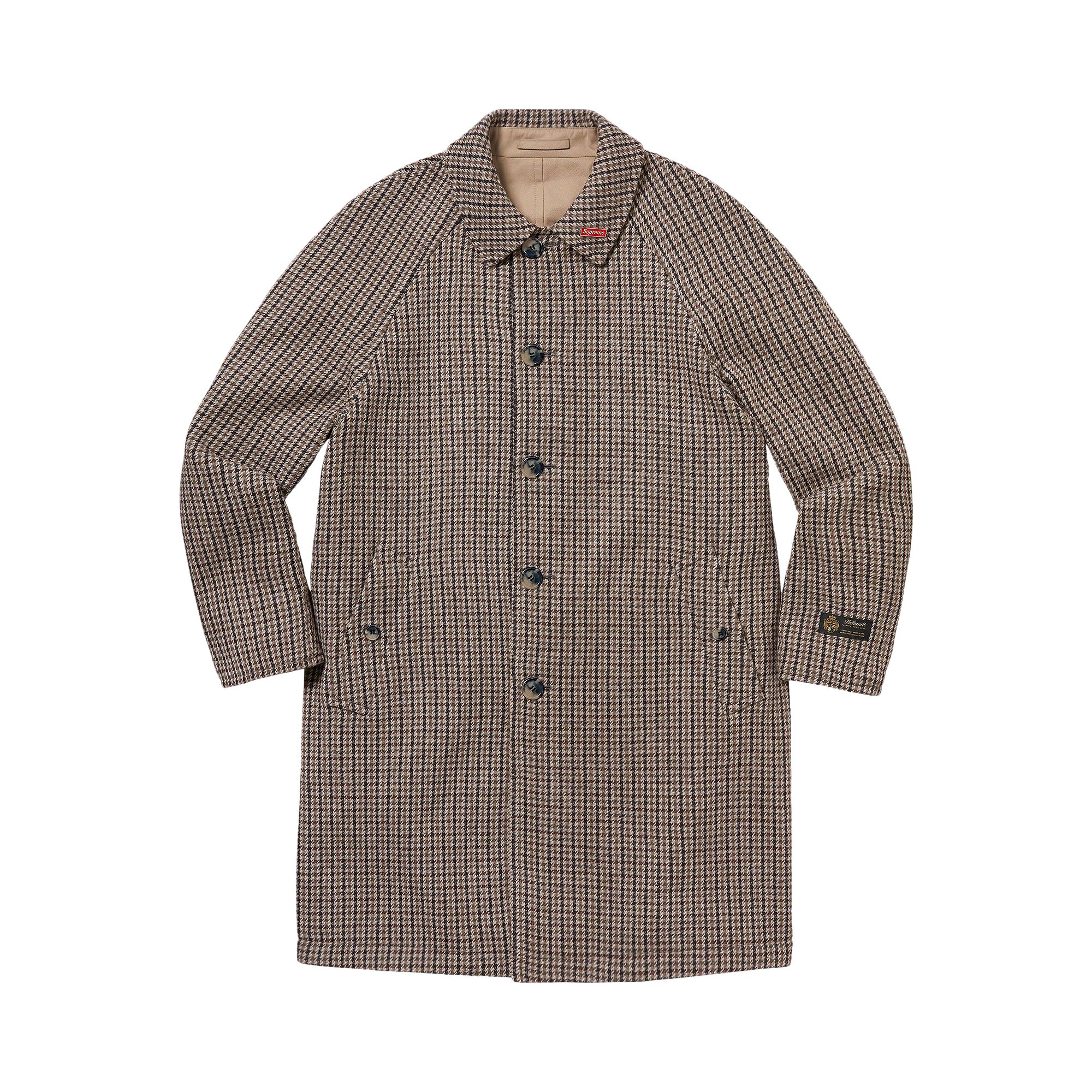 Pre-owned Supreme Reversible Houndstooth Overcoat 'tan'