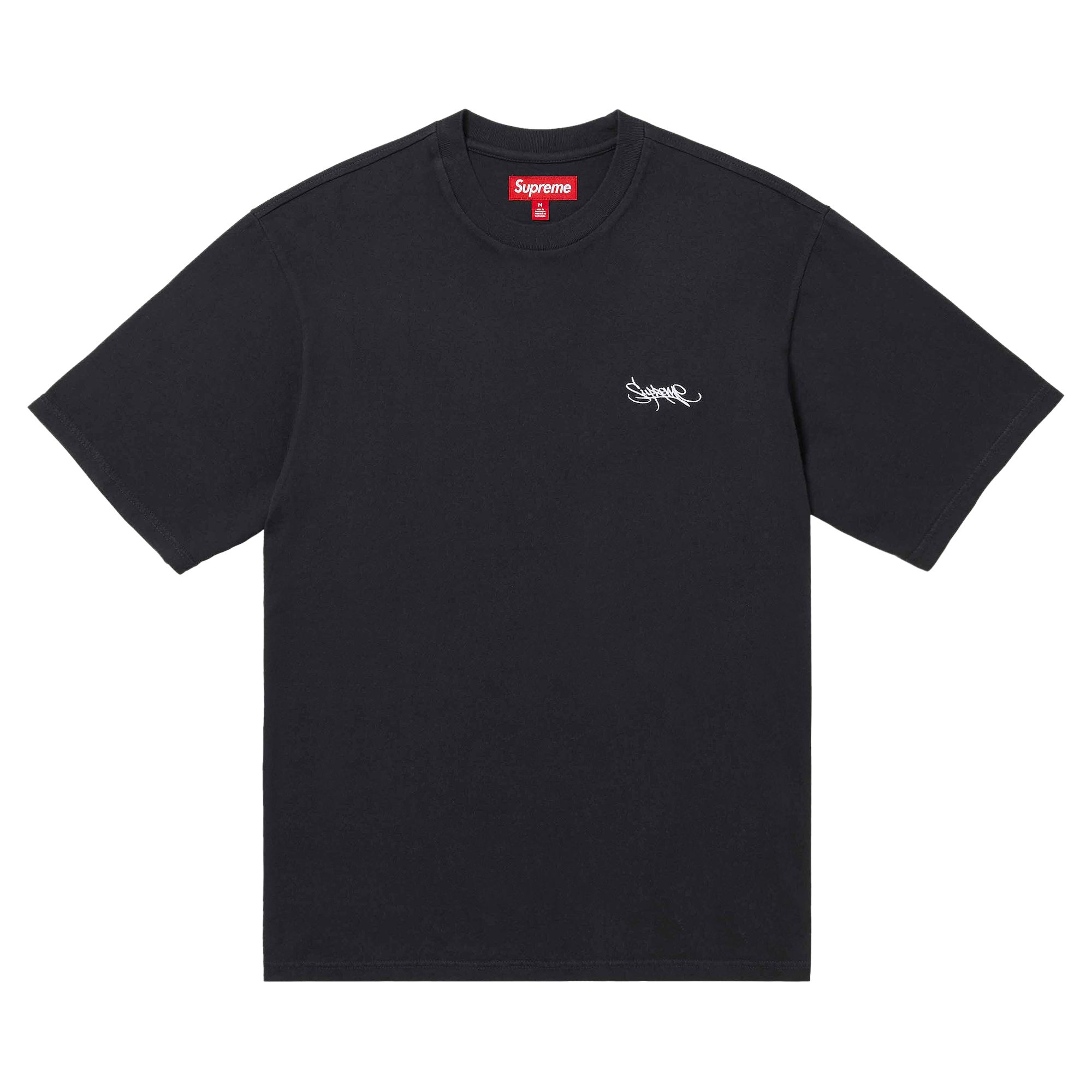 SUPREME SUPREME WASHED TAG SHORT-SLEEVE TOP 'BLACK'