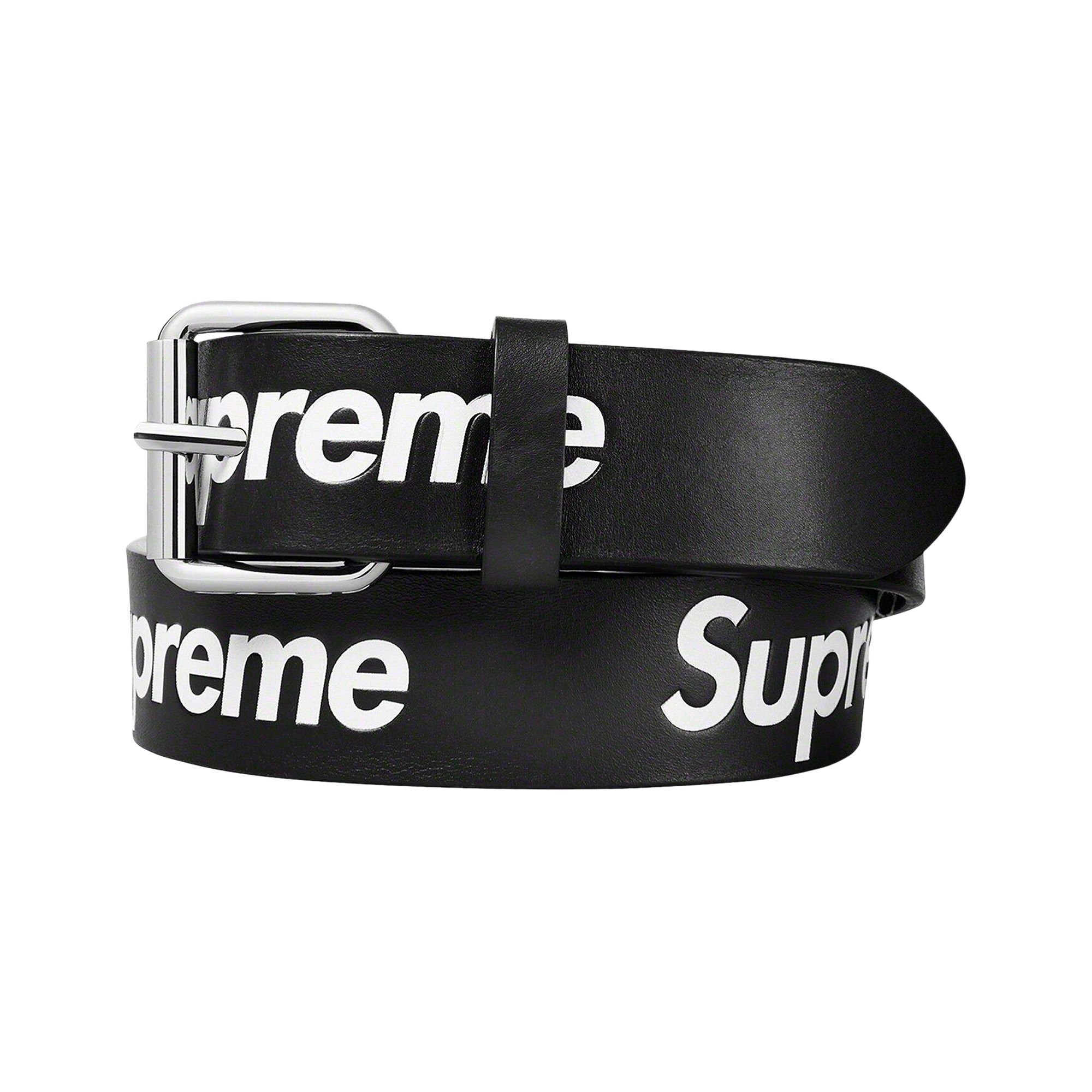 Pre-owned Supreme Repeat Leather Belt 'black'