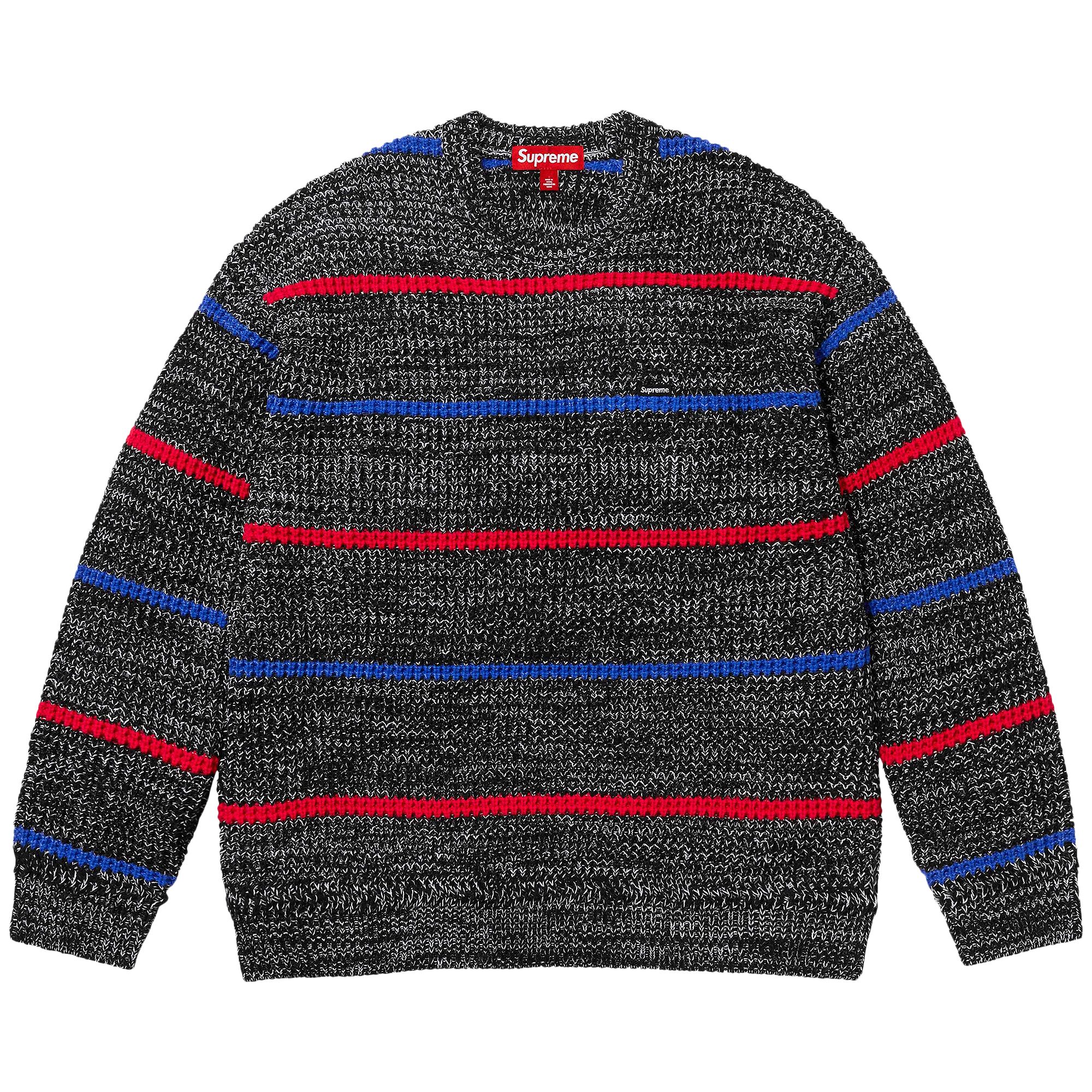 Pre-owned Supreme Waffle Small Box Sweater 'stripe Mélange' In Multi-color