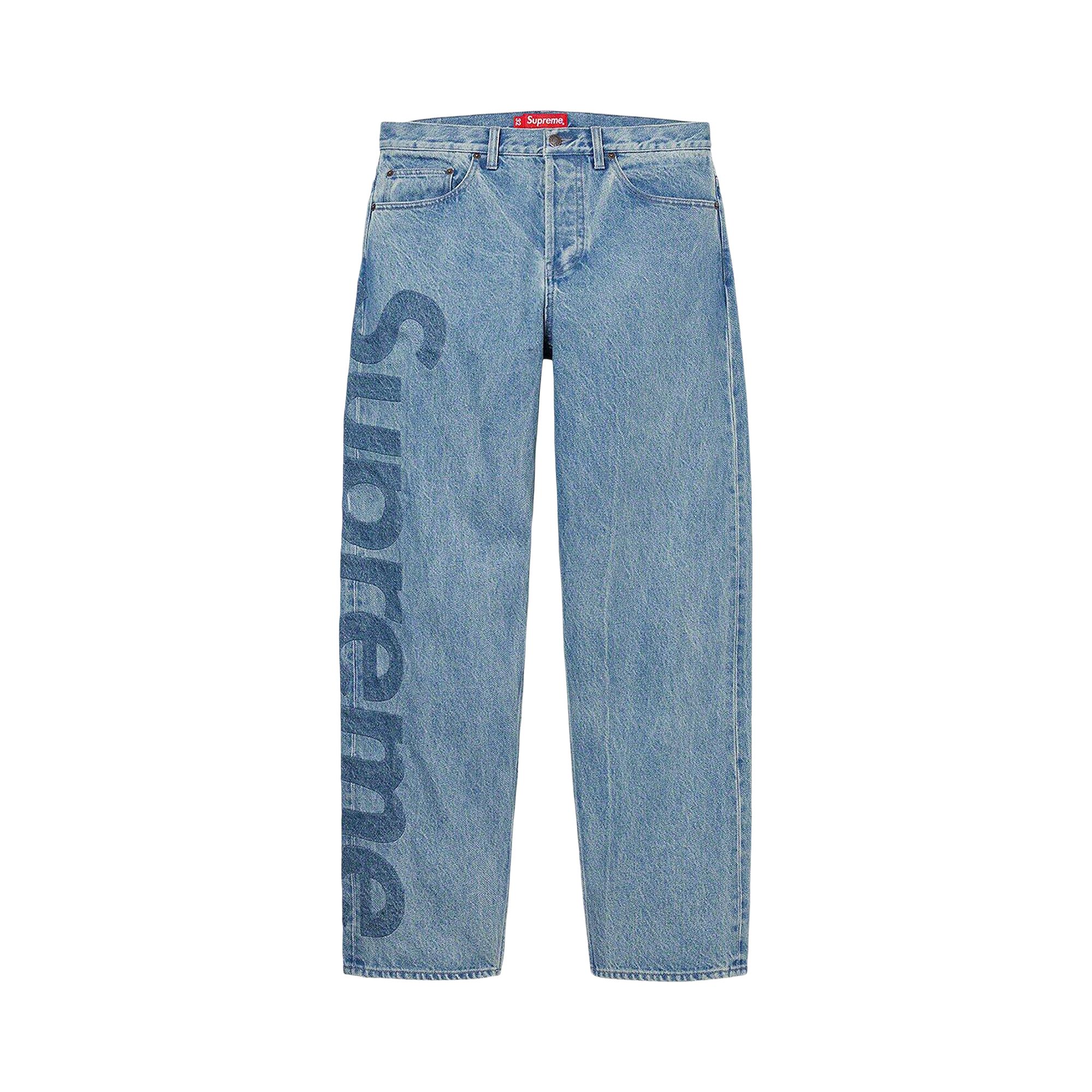 SUPREME SUPREME INSET LOGO JEAN 'WASHED BLUE'