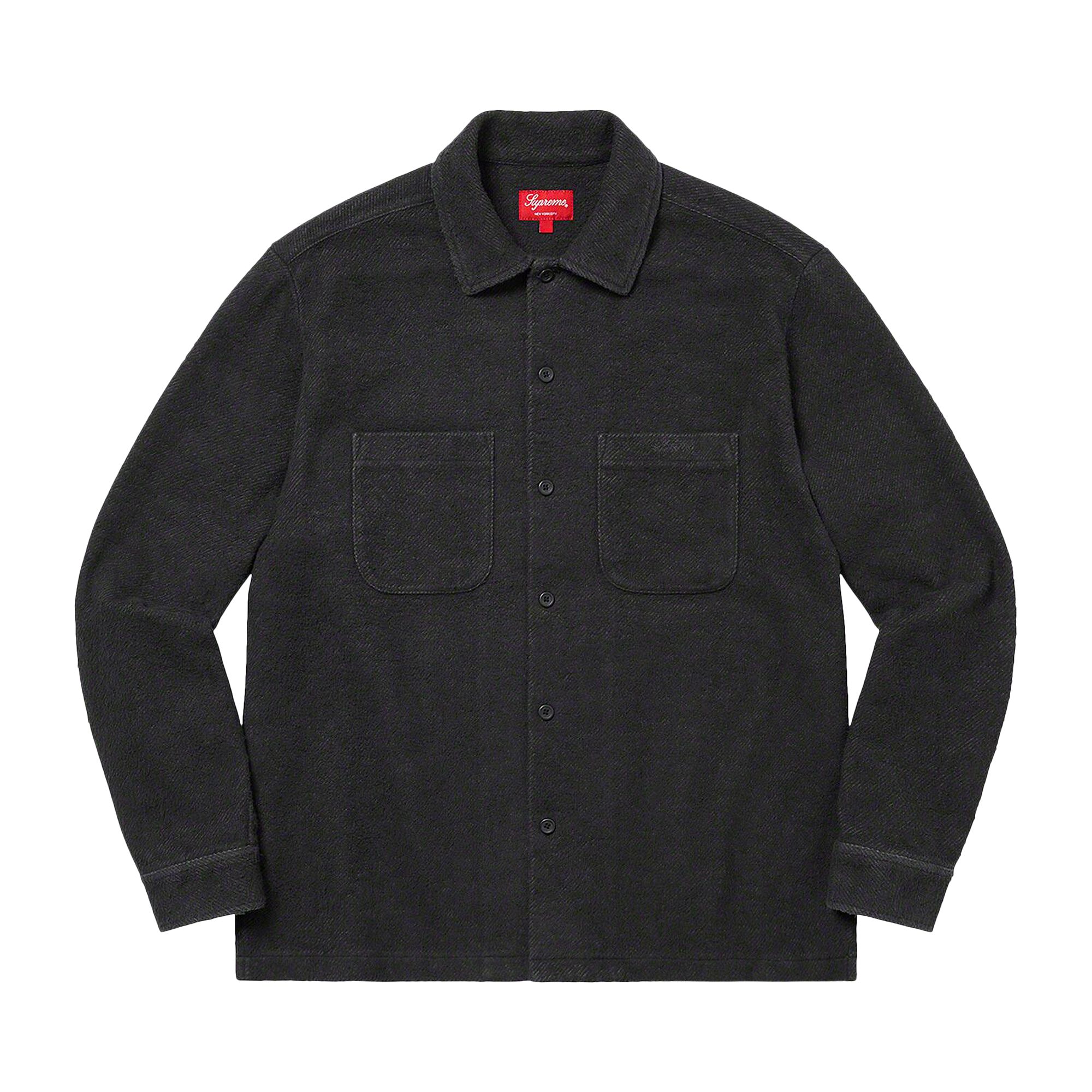 Pre-owned Supreme Brushed Flannel Twill Shirt 'black'