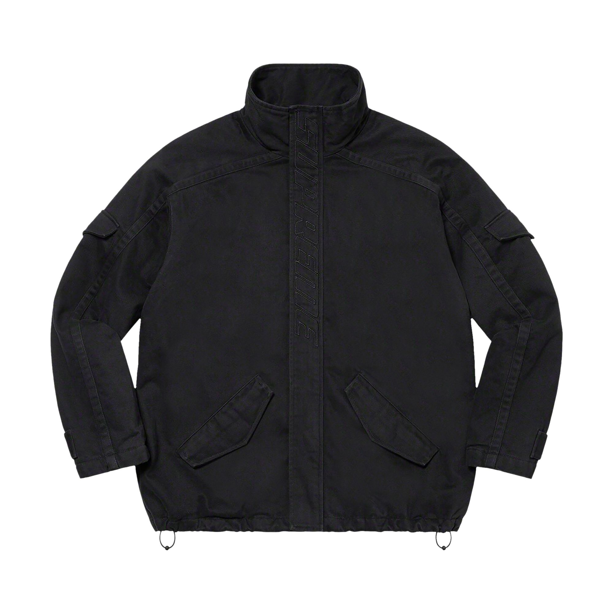 Supreme Brushed Twill Zip Jacket 'Black' | Men's Size XL
