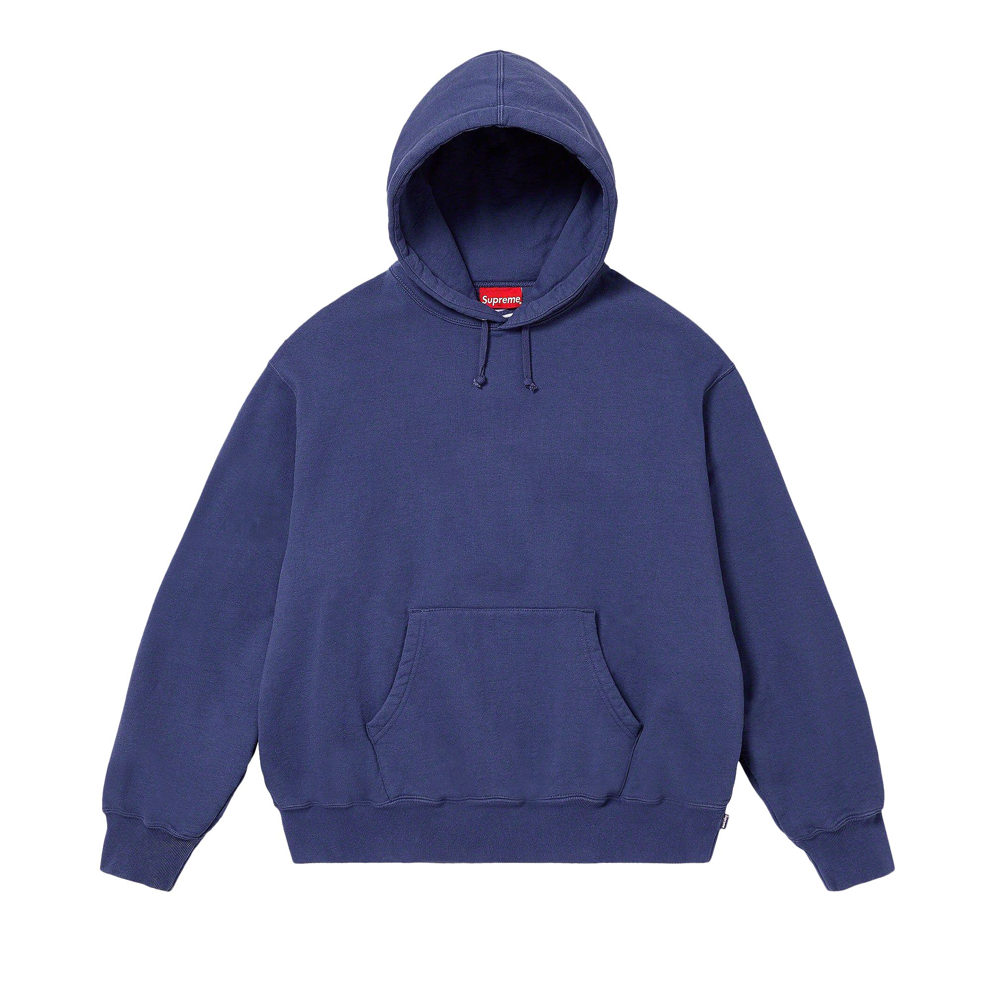 Supreme Satin Appliqué Hooded Sweatshirt 'Navy' | Blue | Men's Size XL