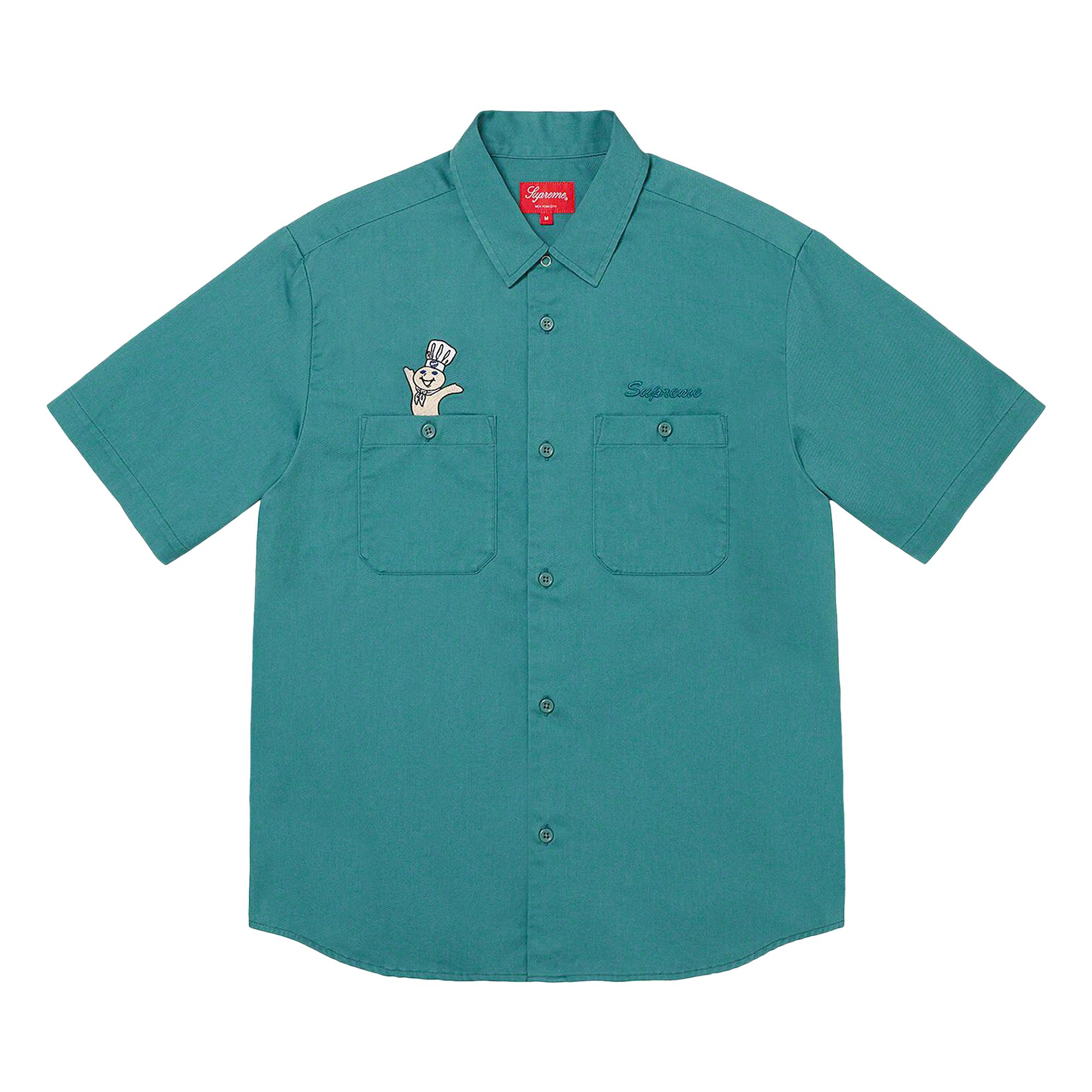Pre-owned Supreme Doughboy Short-sleeve Work Shirt 'work Green' | Teal | Men's Size Xl