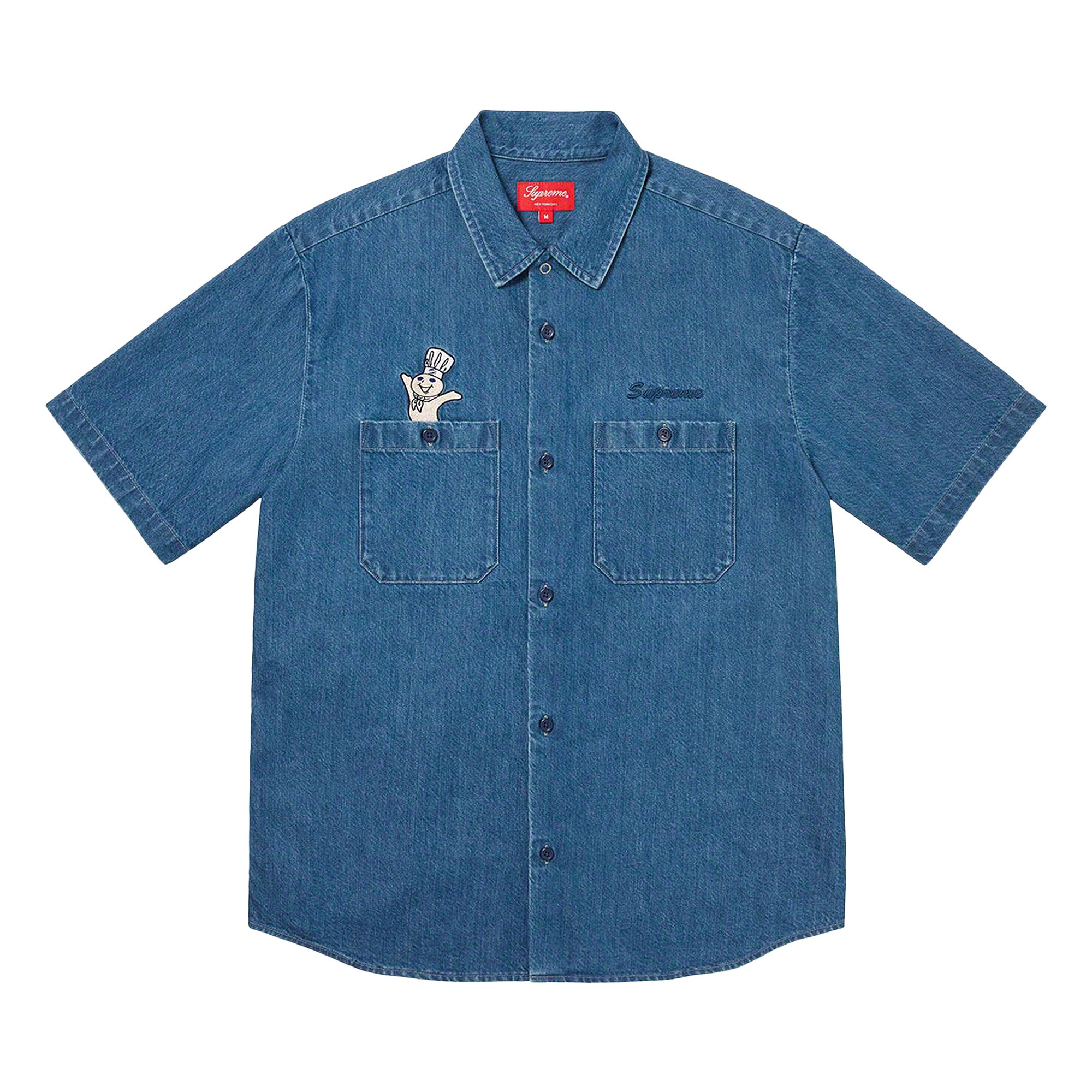 Pre-owned Supreme Doughboy Short-sleeve Work Shirt 'denim' | Blue | Men's Size Xl