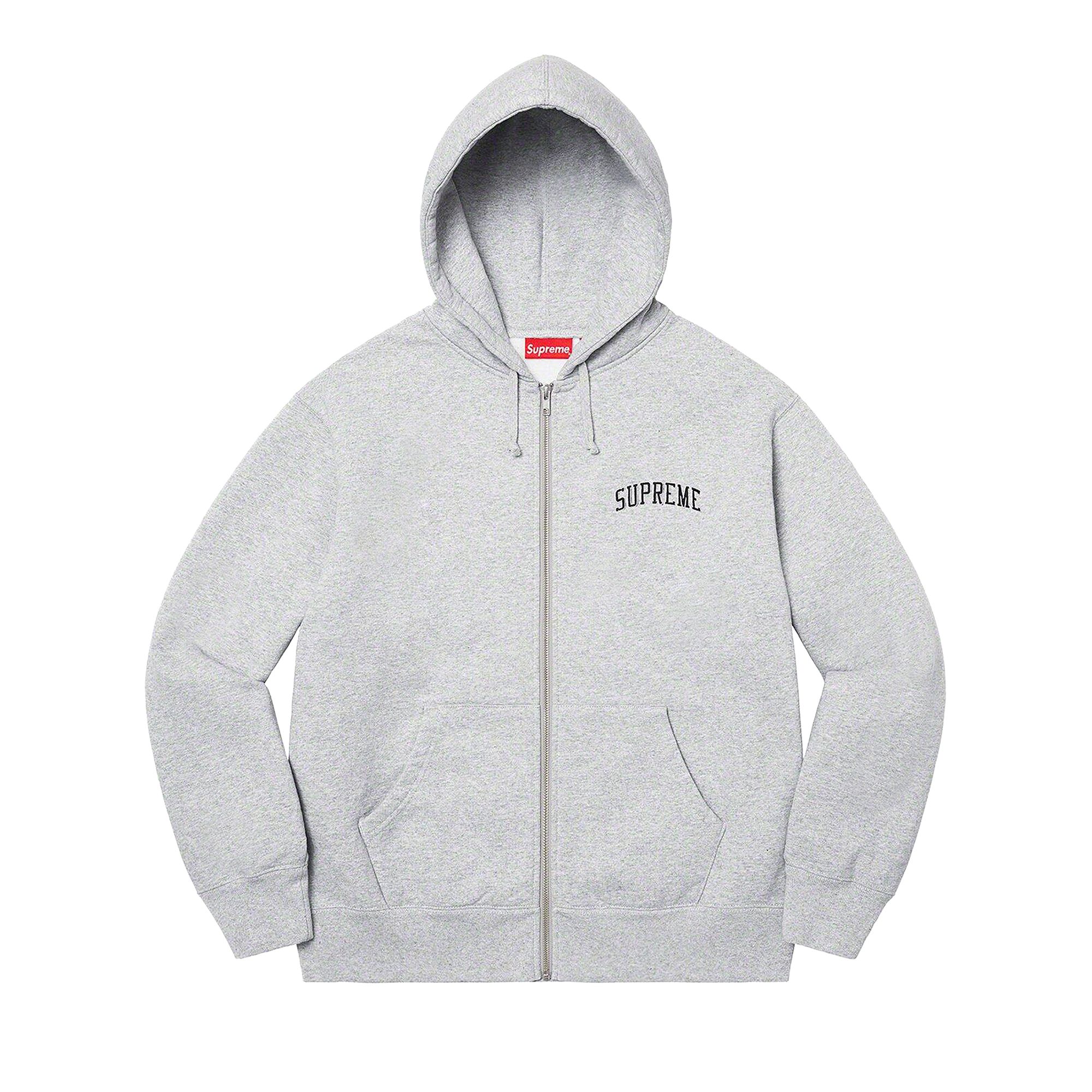 Pre-owned Supreme Doughboy Zip Up Hooded Sweatshirt 'heather Grey'