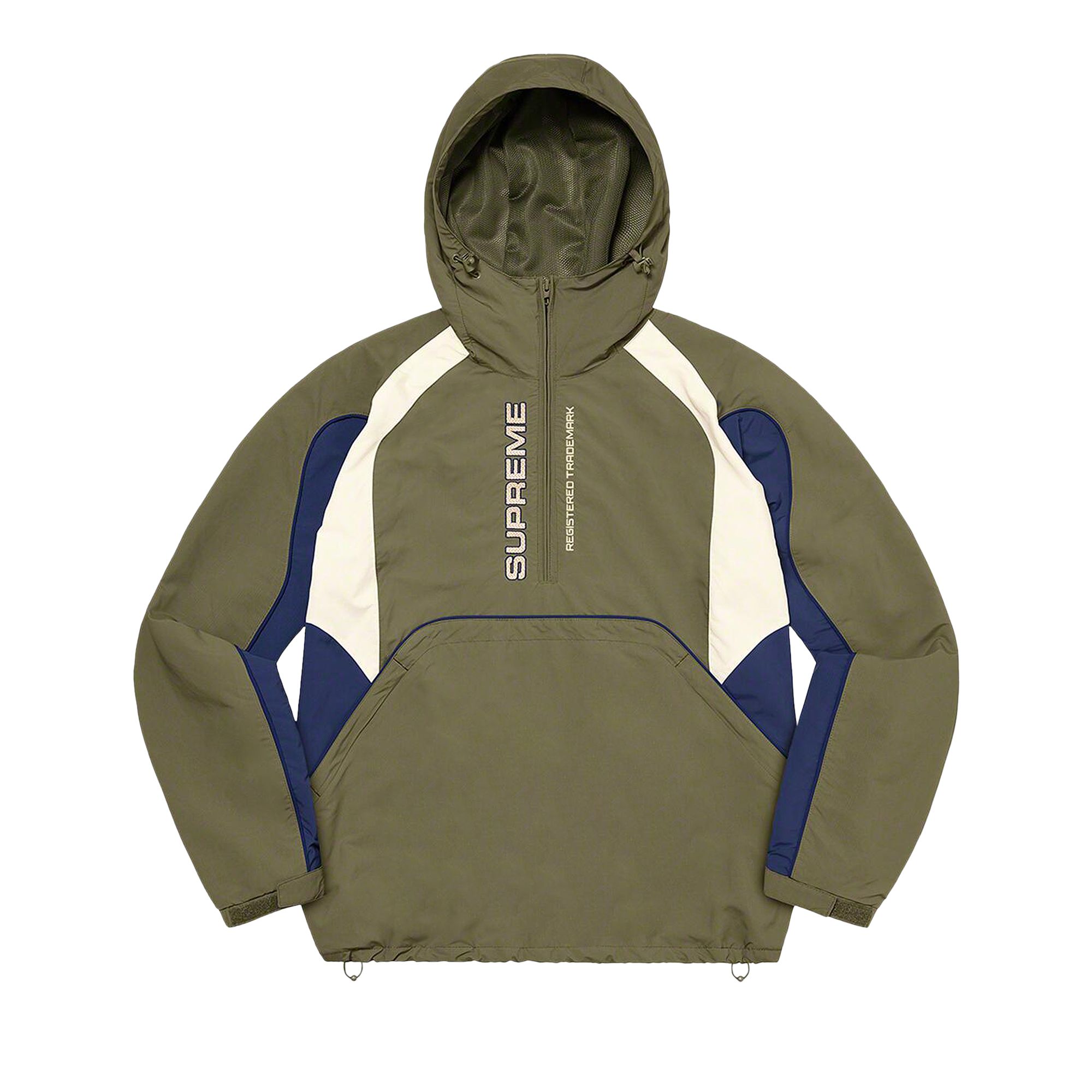 Pre-owned Supreme Paneled Half Zip Pullover 'olive' | Green | Men's Size L
